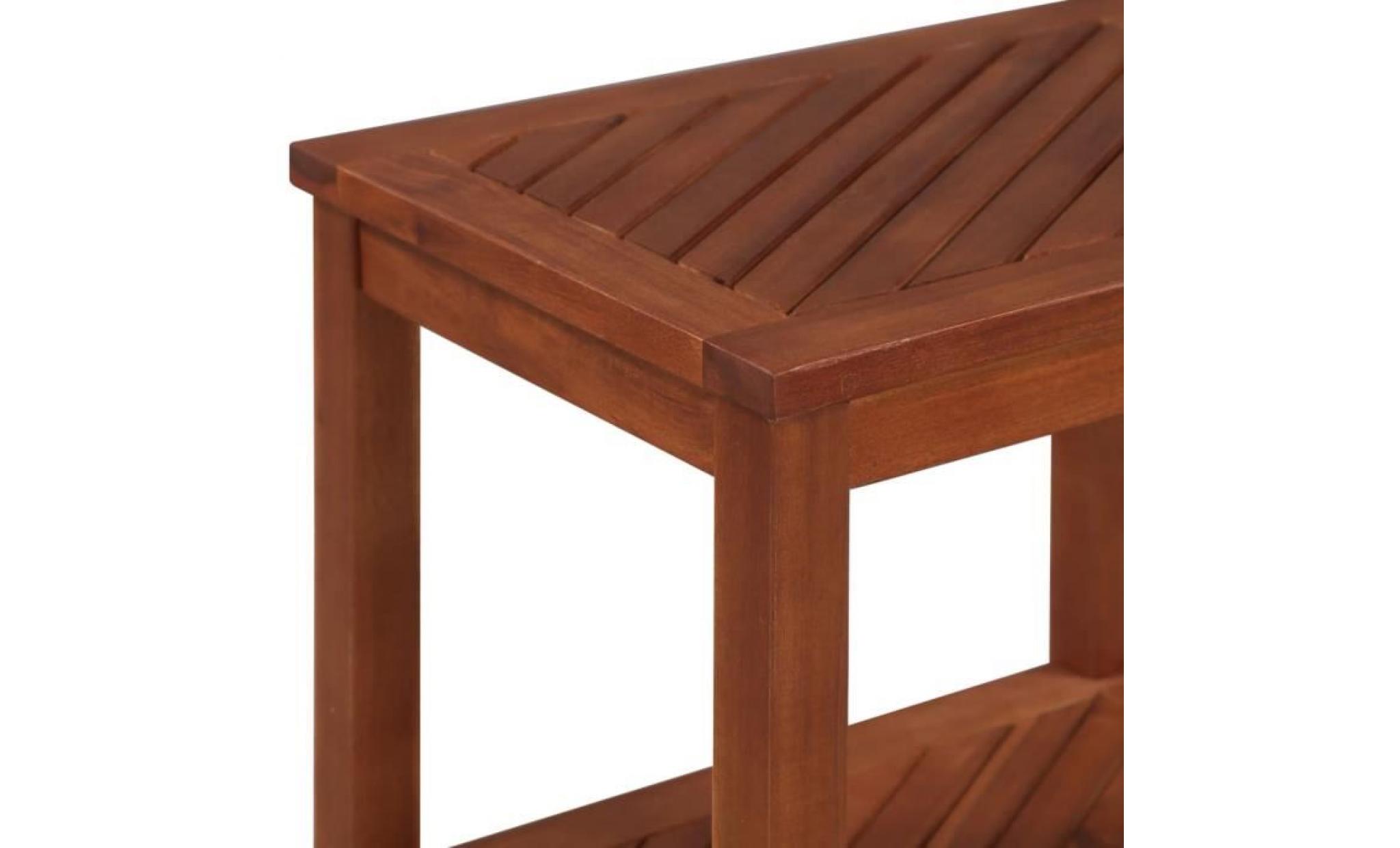 table d'appoint bois d'acacia massif 45 x 33 x 45 cm pas cher