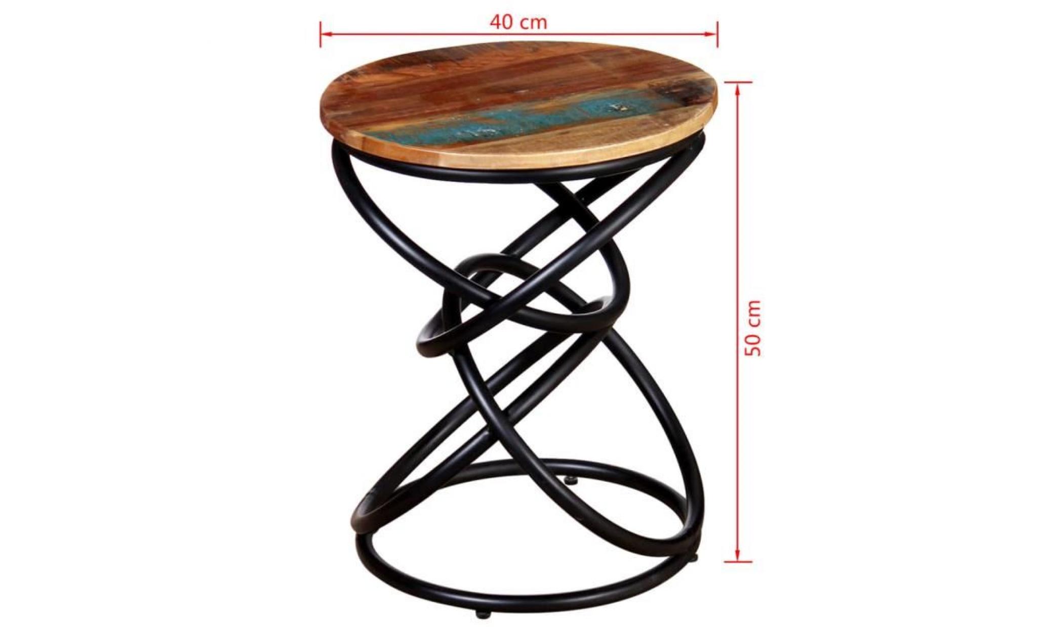 table d'appoint bouts de canapé scandinave table consoles bois de récupération poli et laqué massif pas cher
