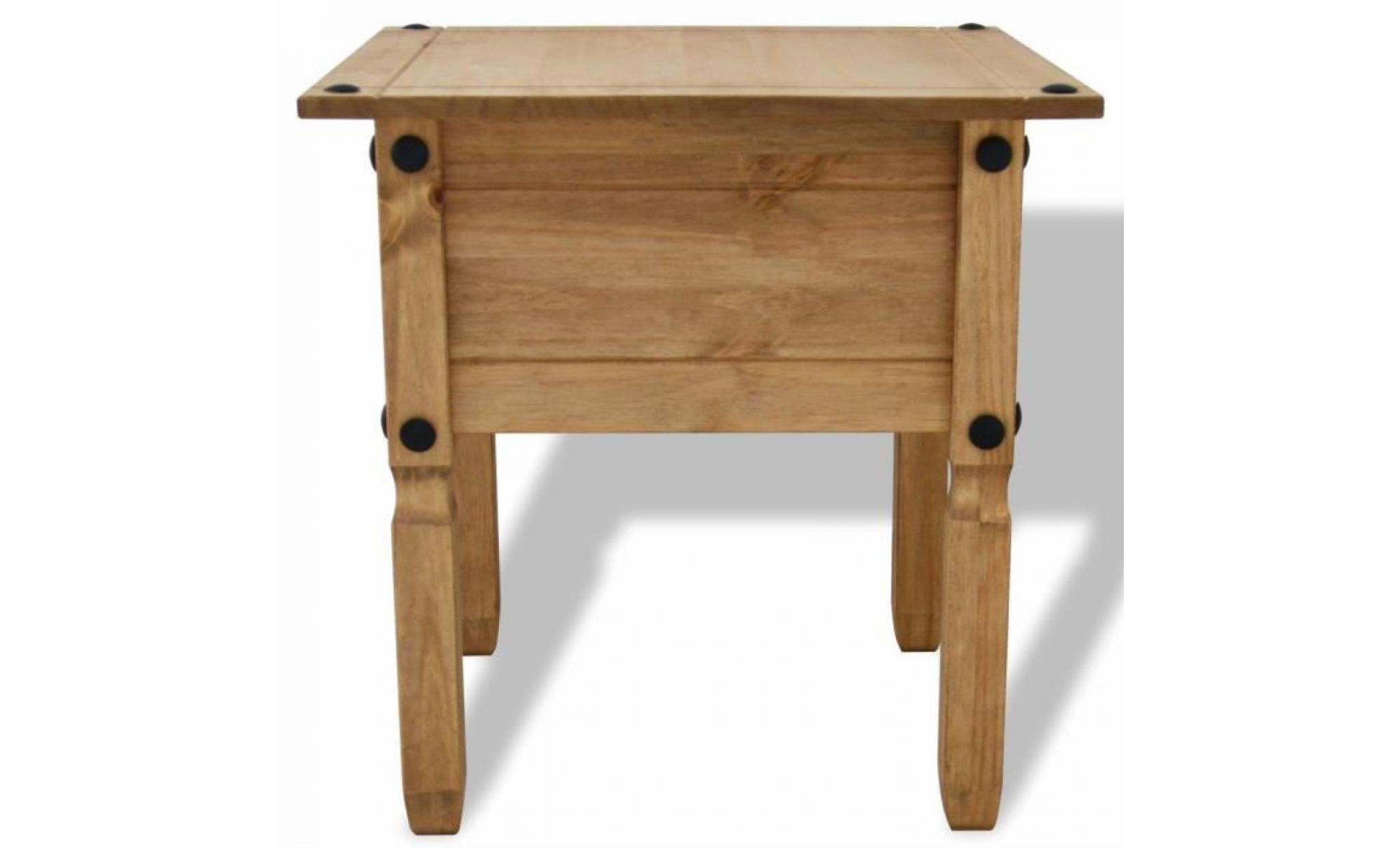 table d'appoint pin mexicain gamme corona 53,5 x 53,5 x 55 cm pas cher