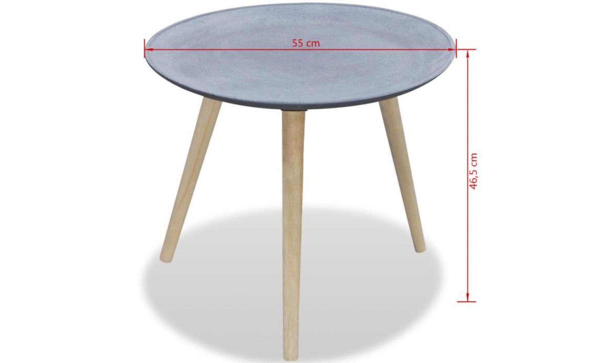 table d'appoint ronde bouts de canapé scandinave table consoles gris aspect de béton pas cher