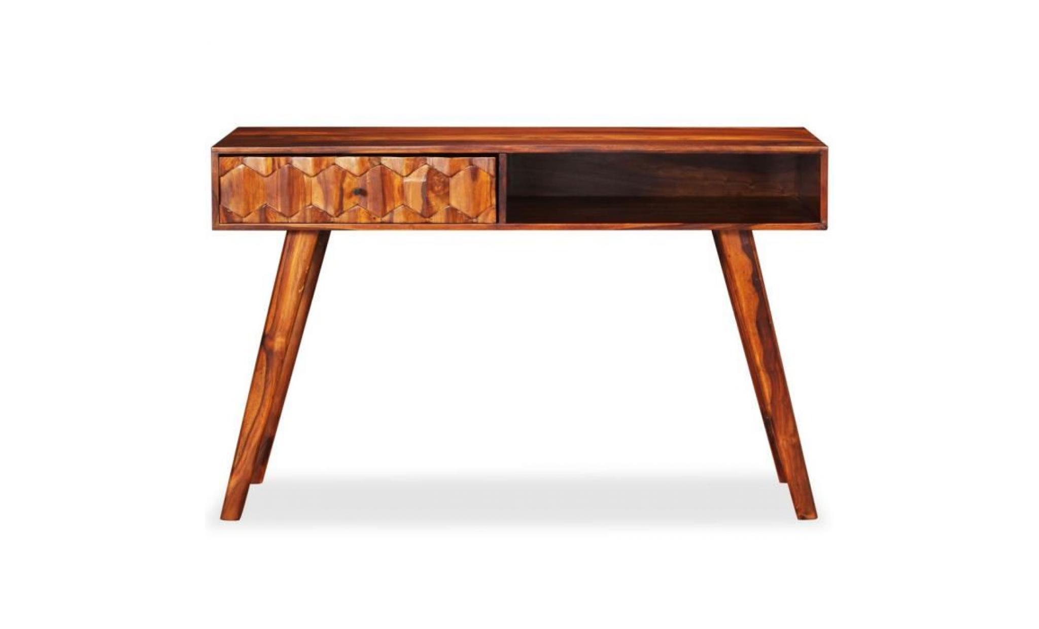 table d'écriture bois massif de sesham 118 x 50 x 76 cm pas cher