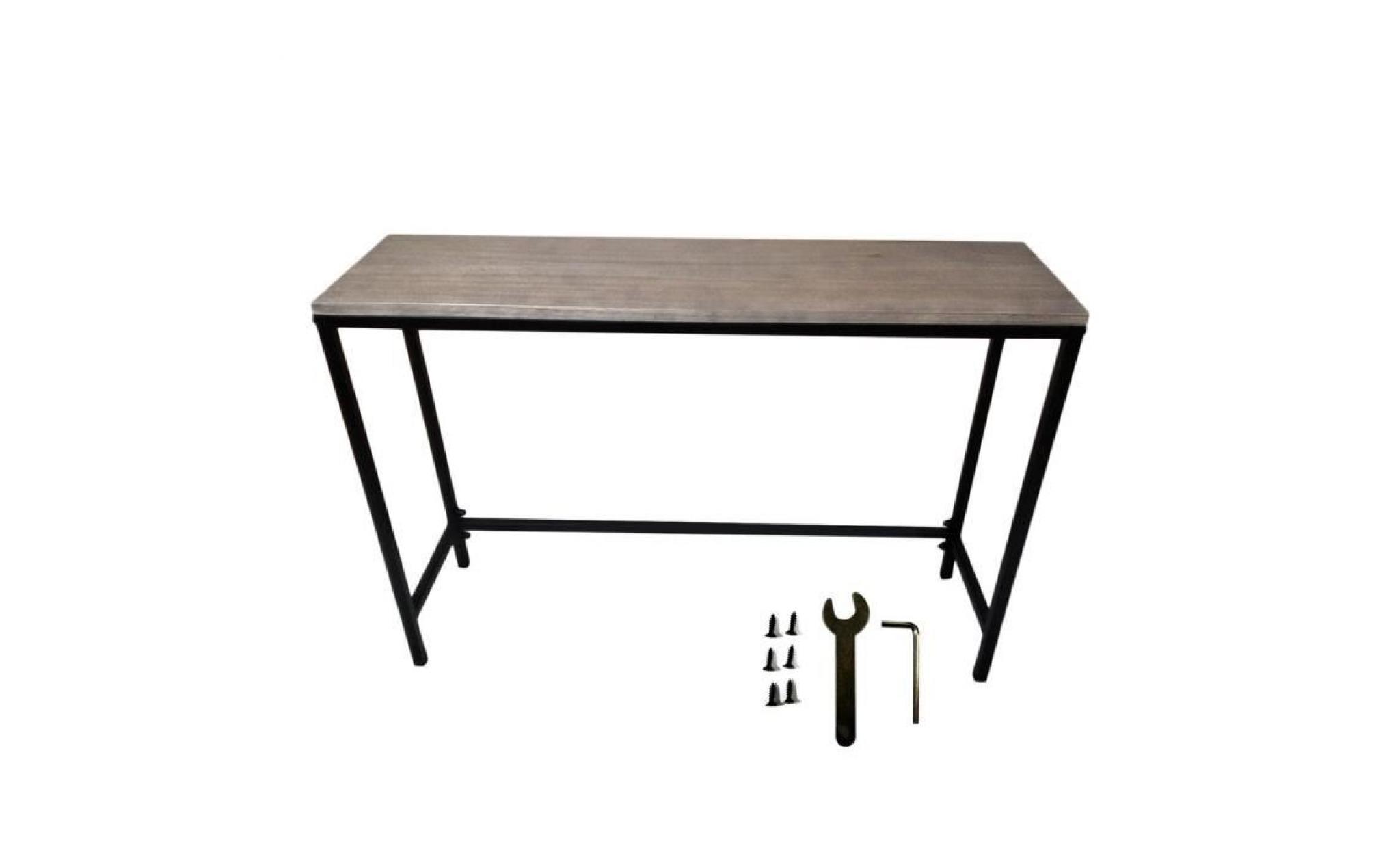 table d'entrée console de couloir style industriel bois et metal
