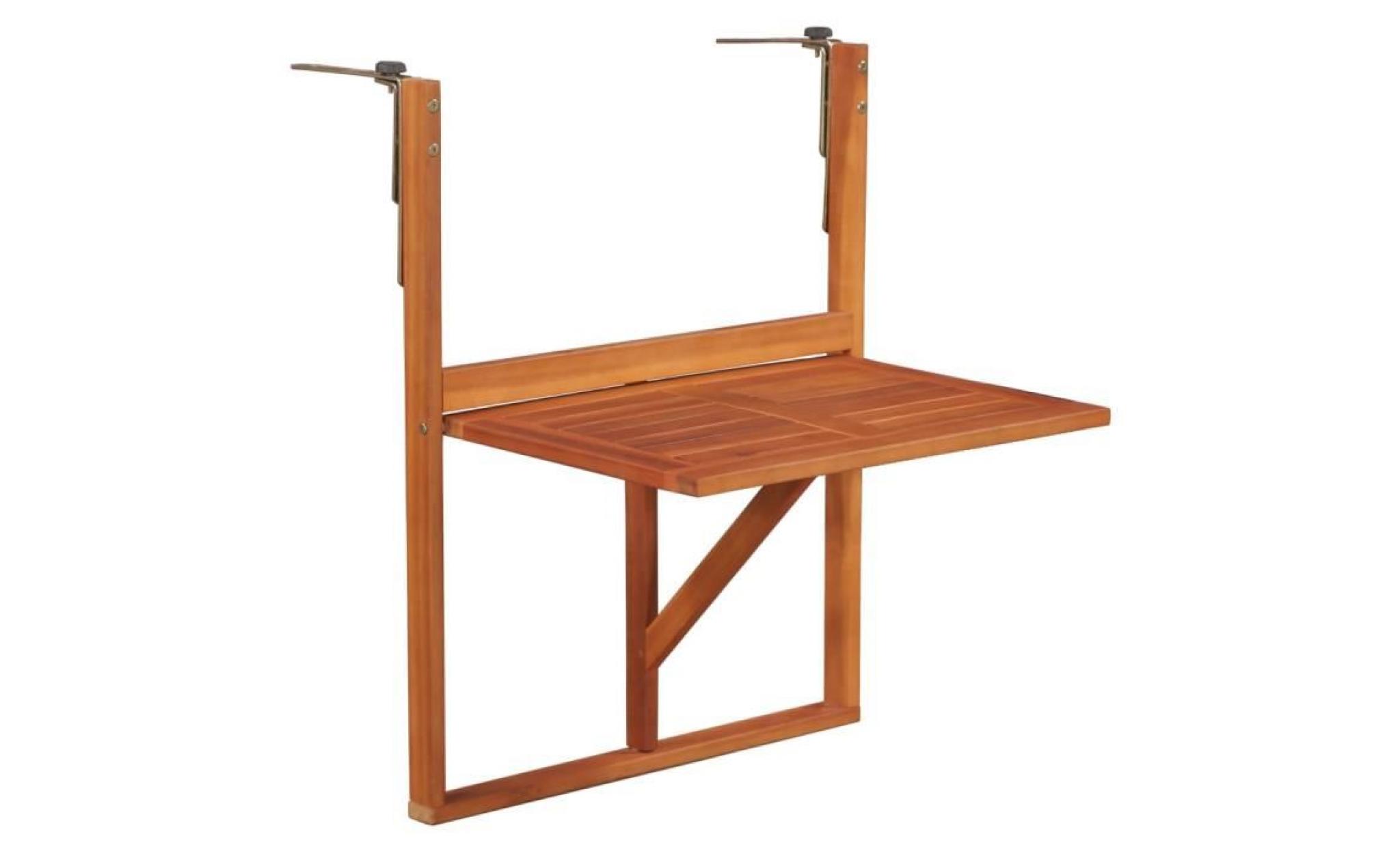 table de balcon bois d'acacia massif marron