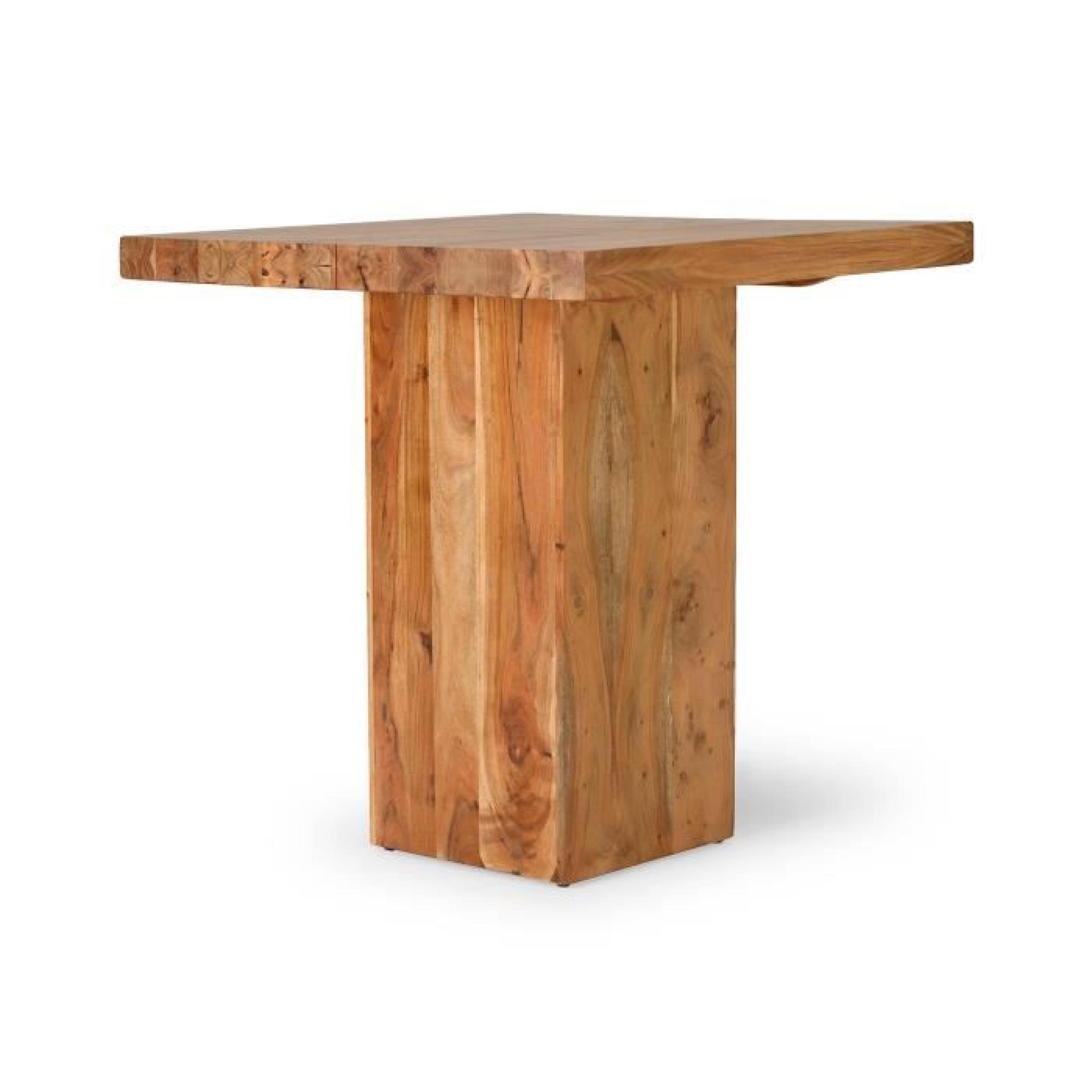 Table de bar BANDAR 105x105 en acacia laqué massivum