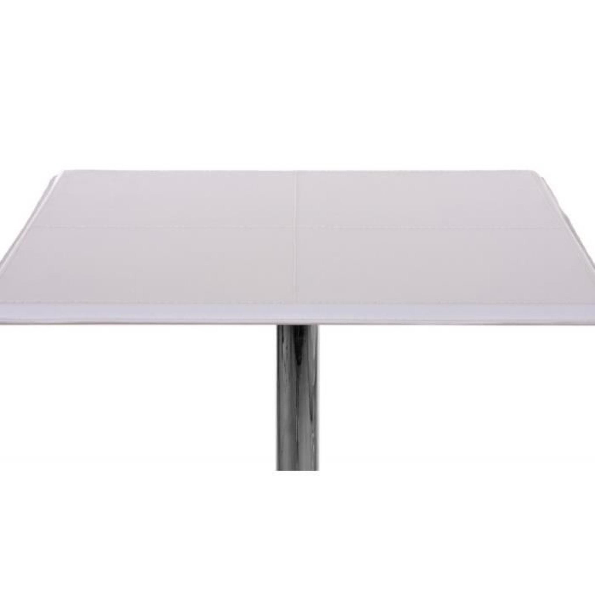 Table haute de bar bistrot avec repose-pied 110 cm blanc TAB04001 pas cher