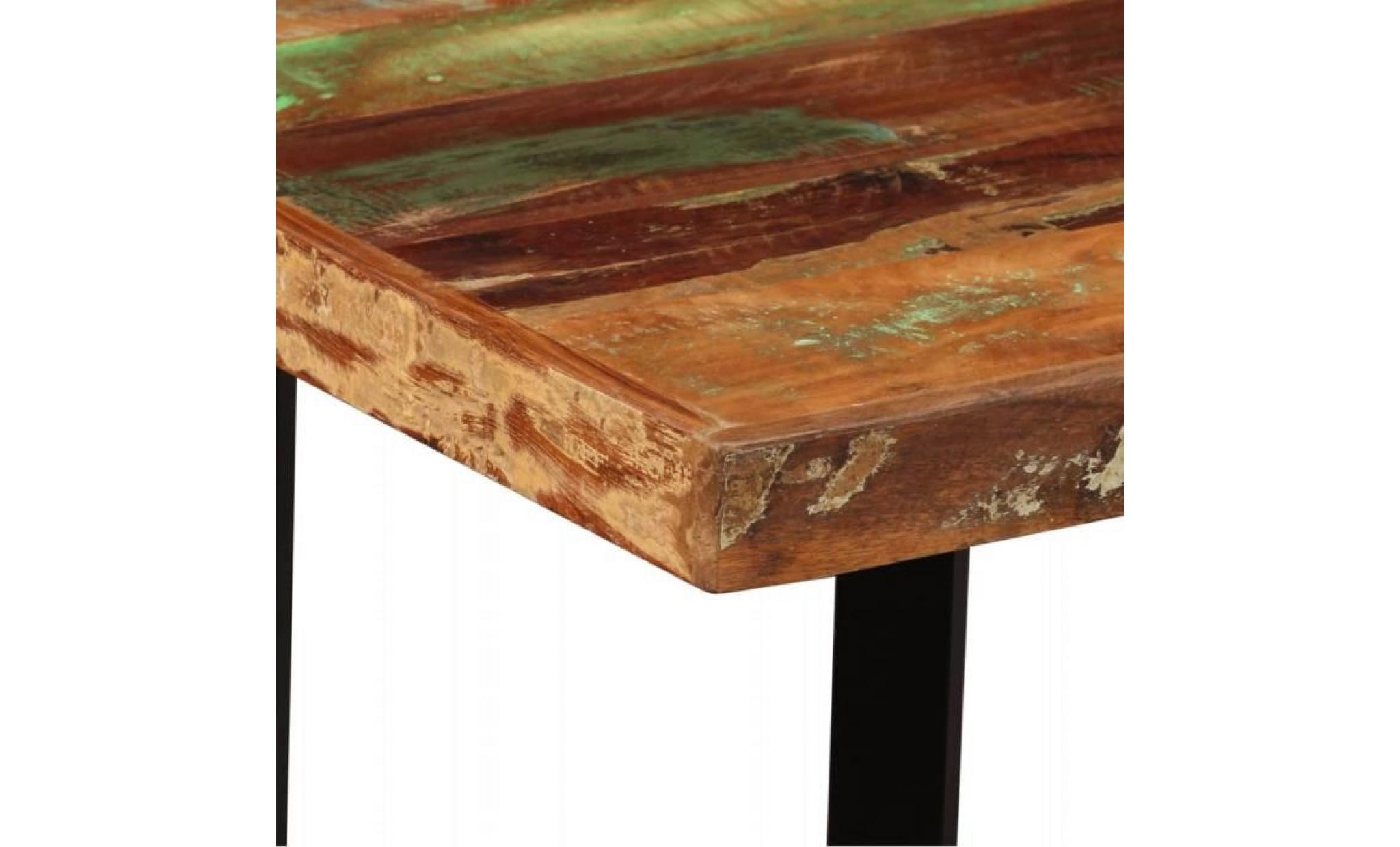 table de bar bois massif de récupération 120 x 60 x 107 cm pas cher