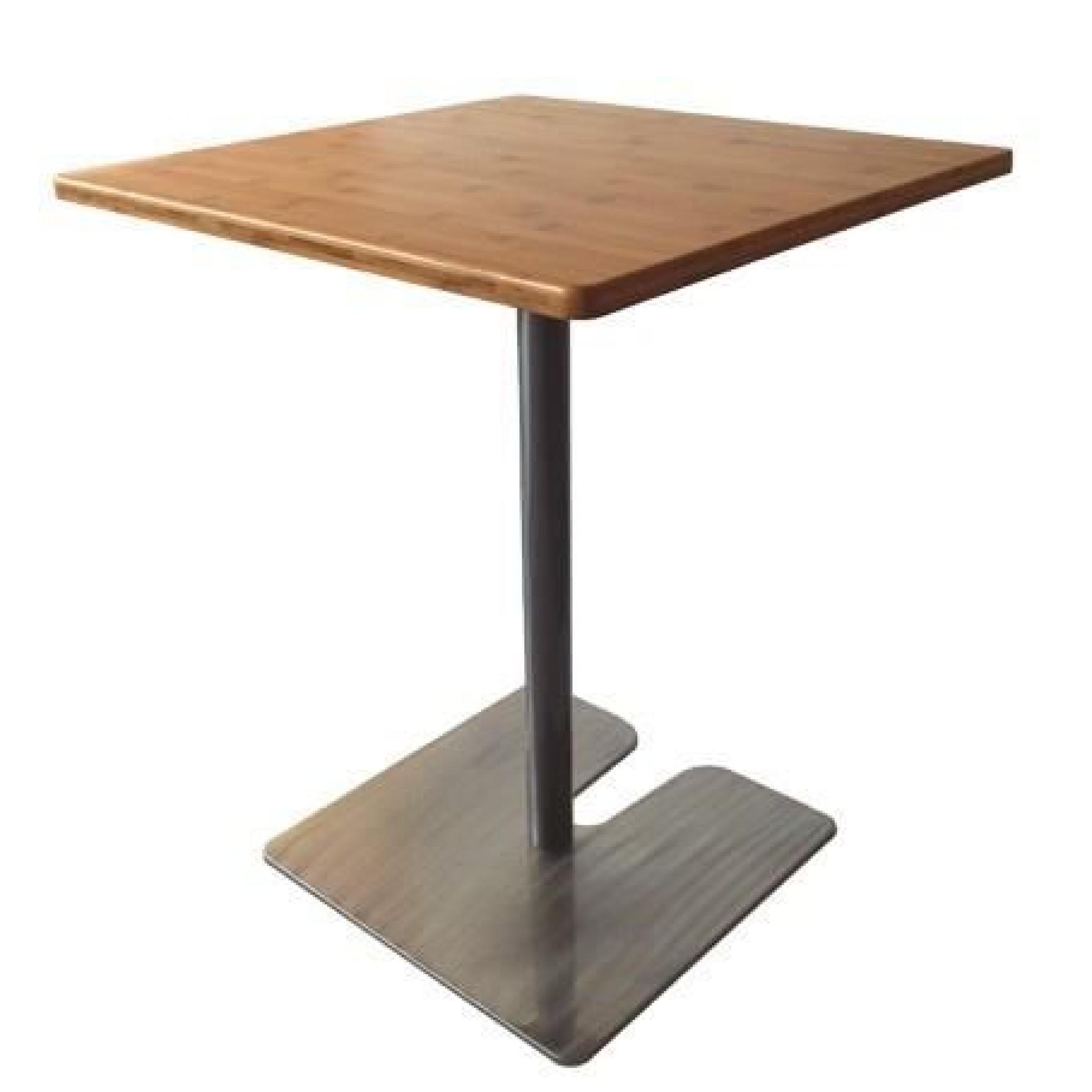 Table de bar en bois et métal chromé