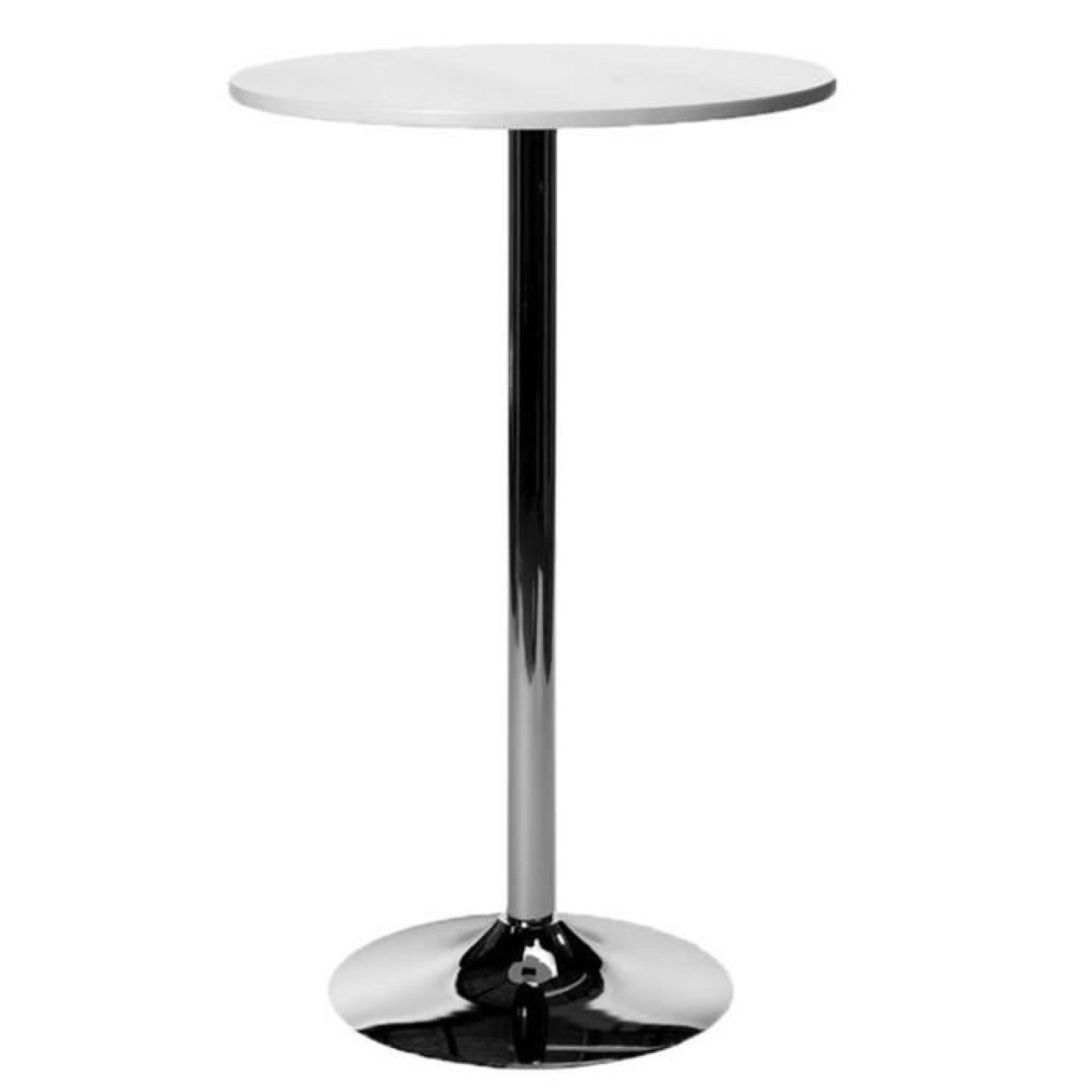 Table de bar en métal avec plateau en bois de couleur noire - Dim : H 105 cm