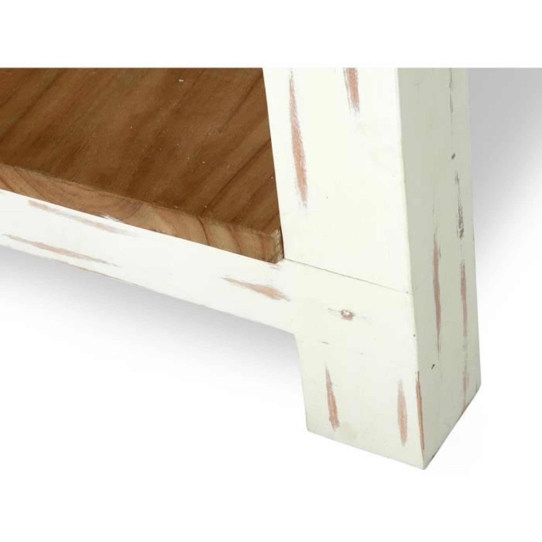 Table de bar LANDHAUS 150x80 en bois Mindi laqué blanc et miel pas cher