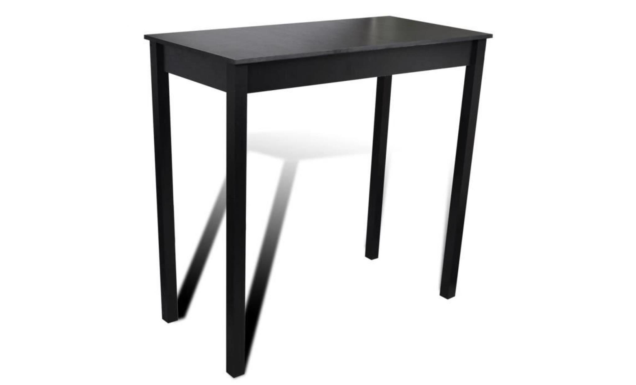 table de bar noir mdf 115 x 55 x 107 cm style contemporain
