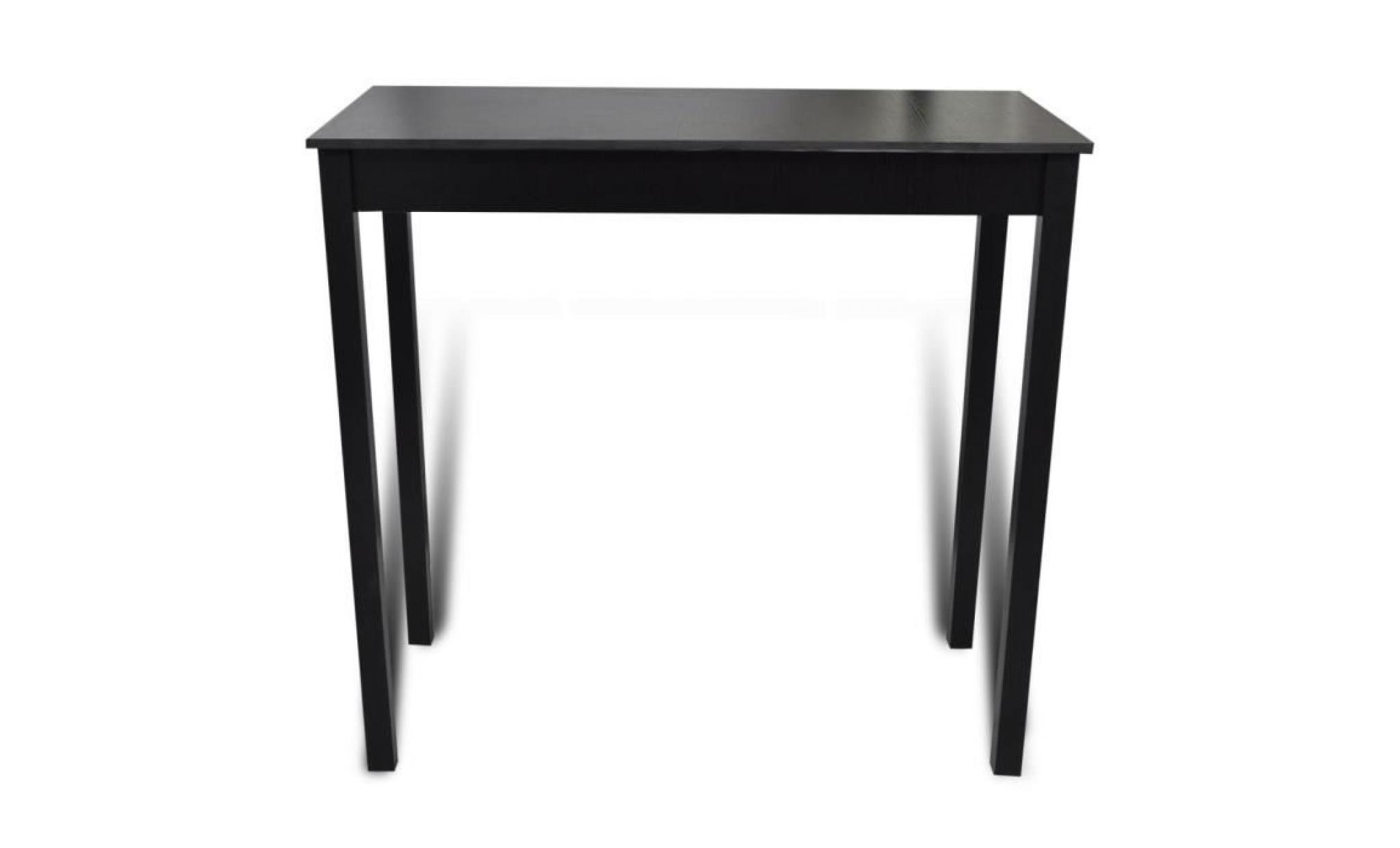 table de bar noir mdf 115 x 55 x 107 cm style contemporain pas cher