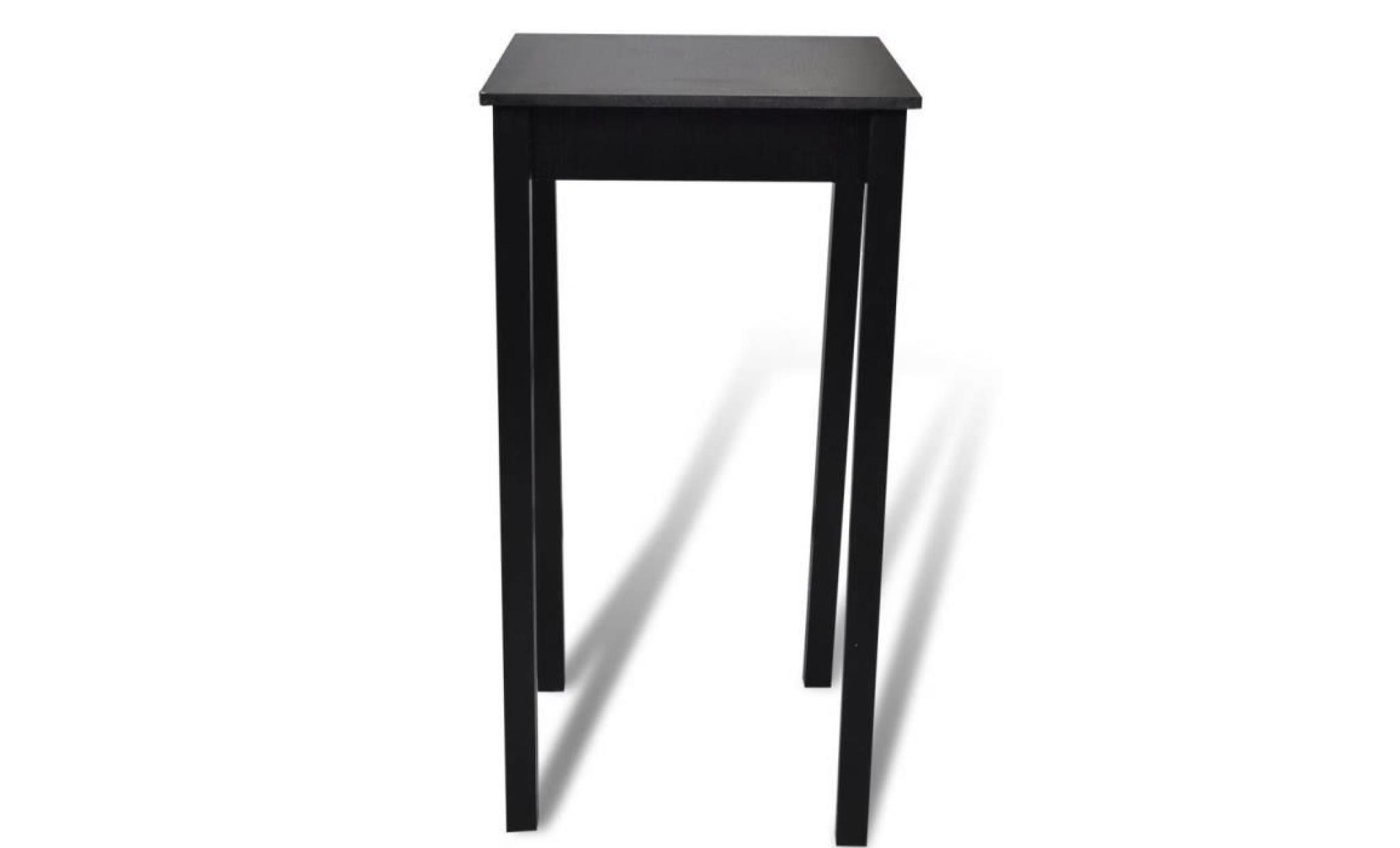table de bar noir mdf 55 x 55 x 107 cm pas cher