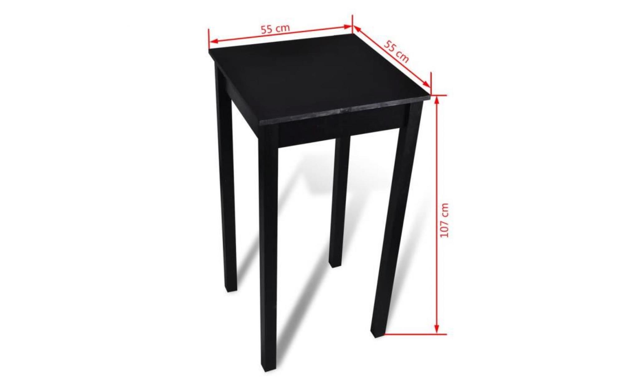 table de bar noir mdf 55 x 55 x 107 cm pas cher