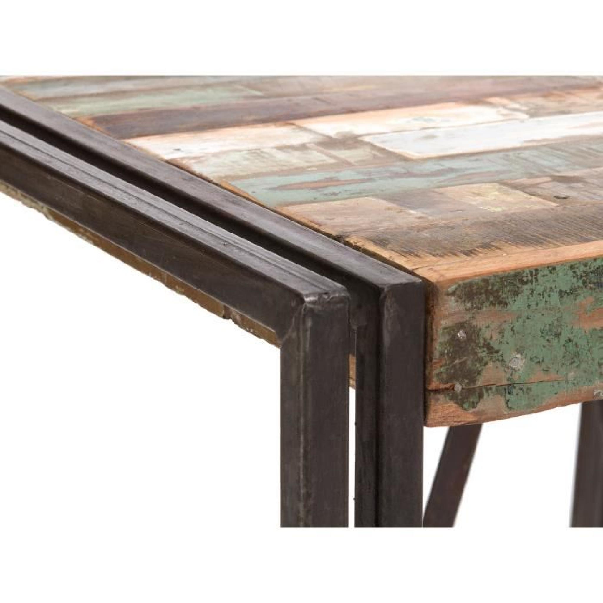 Table de bar QUÉBEC 80x80 en bois dur multicolore pas cher