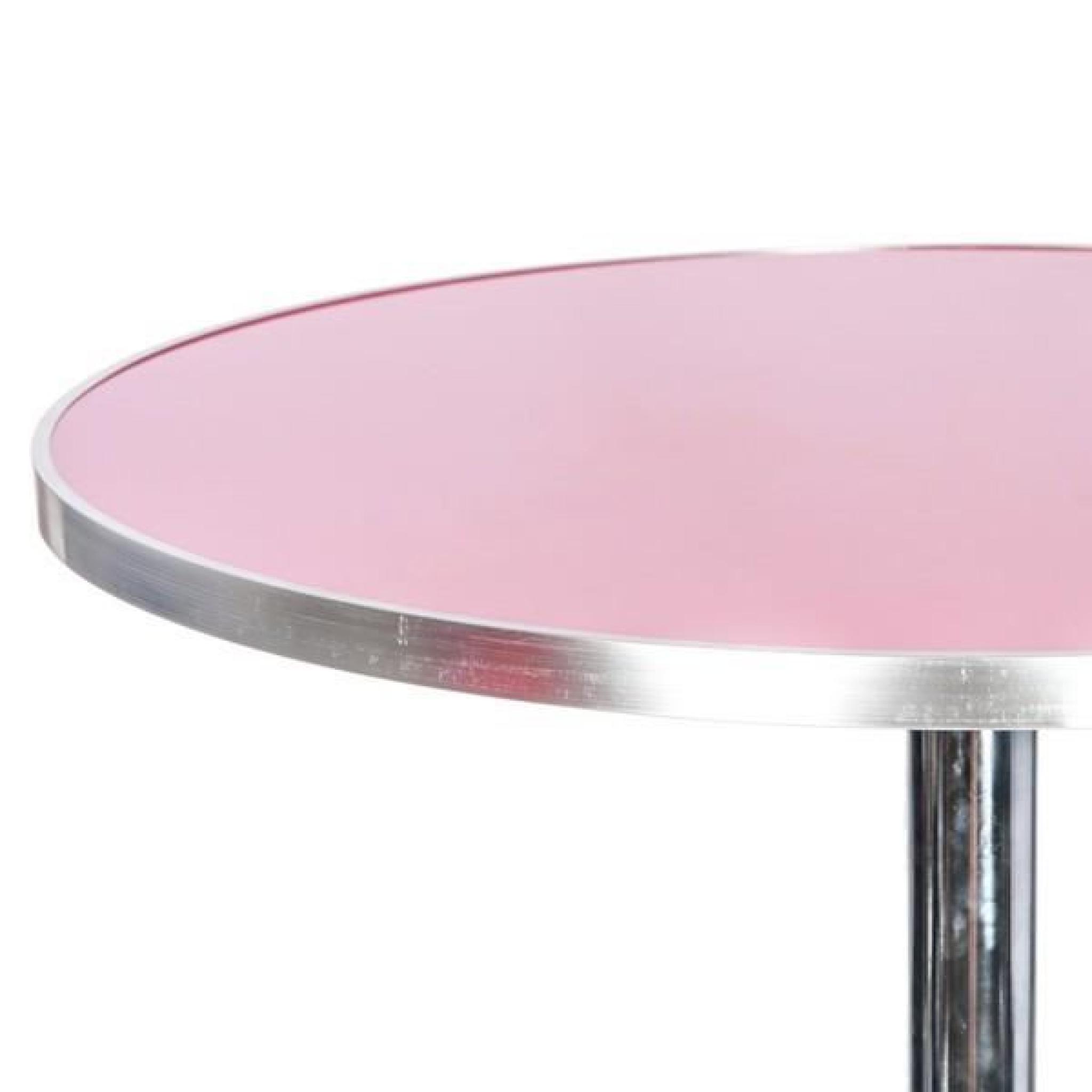 Table de bar ronde Rose - LOUANA - L 55 x l 55 x H 104 cm pas cher