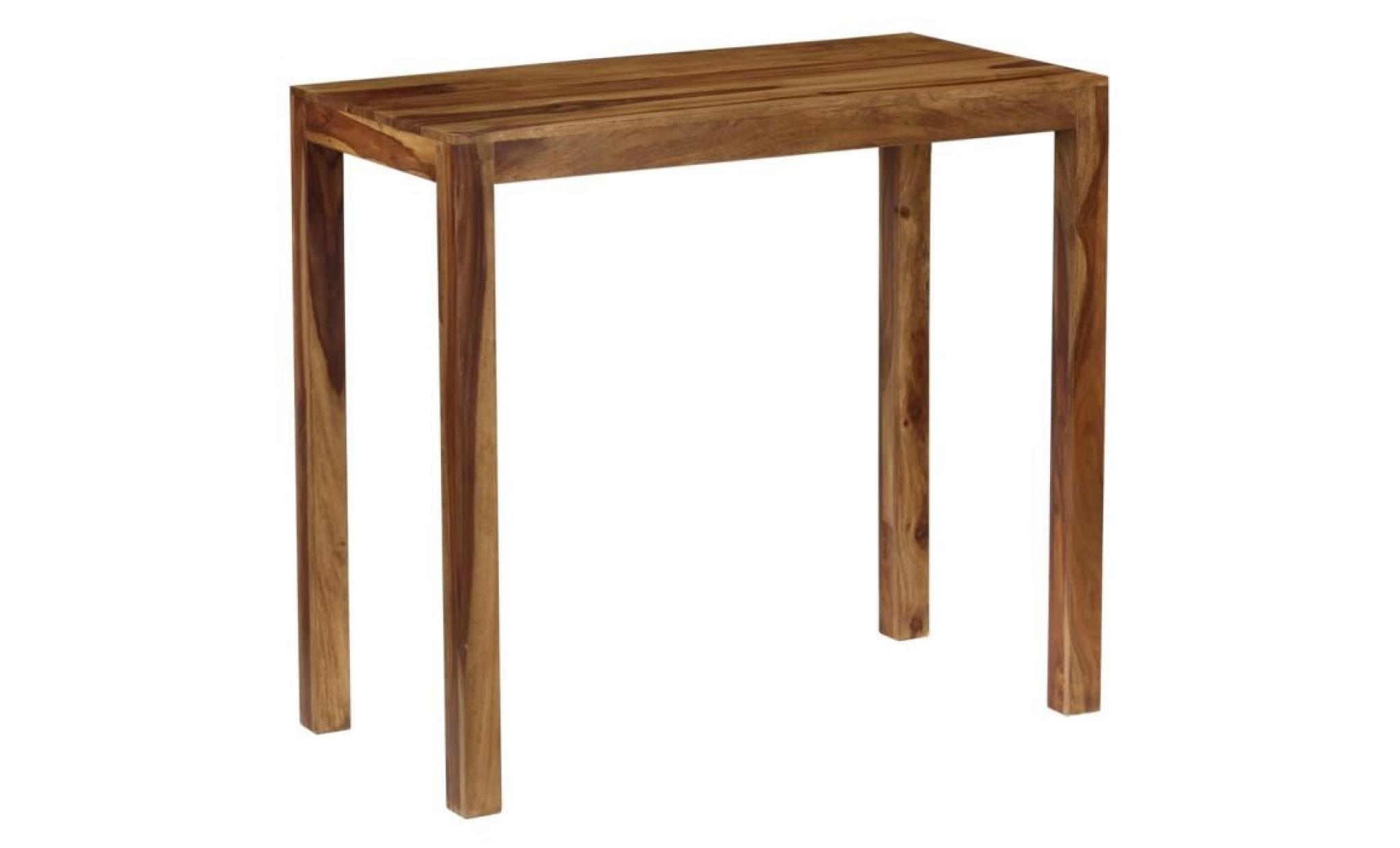 table de bar table à manger table de cuisine bois de sesham massif 118 x 60 x 107 cm pas cher