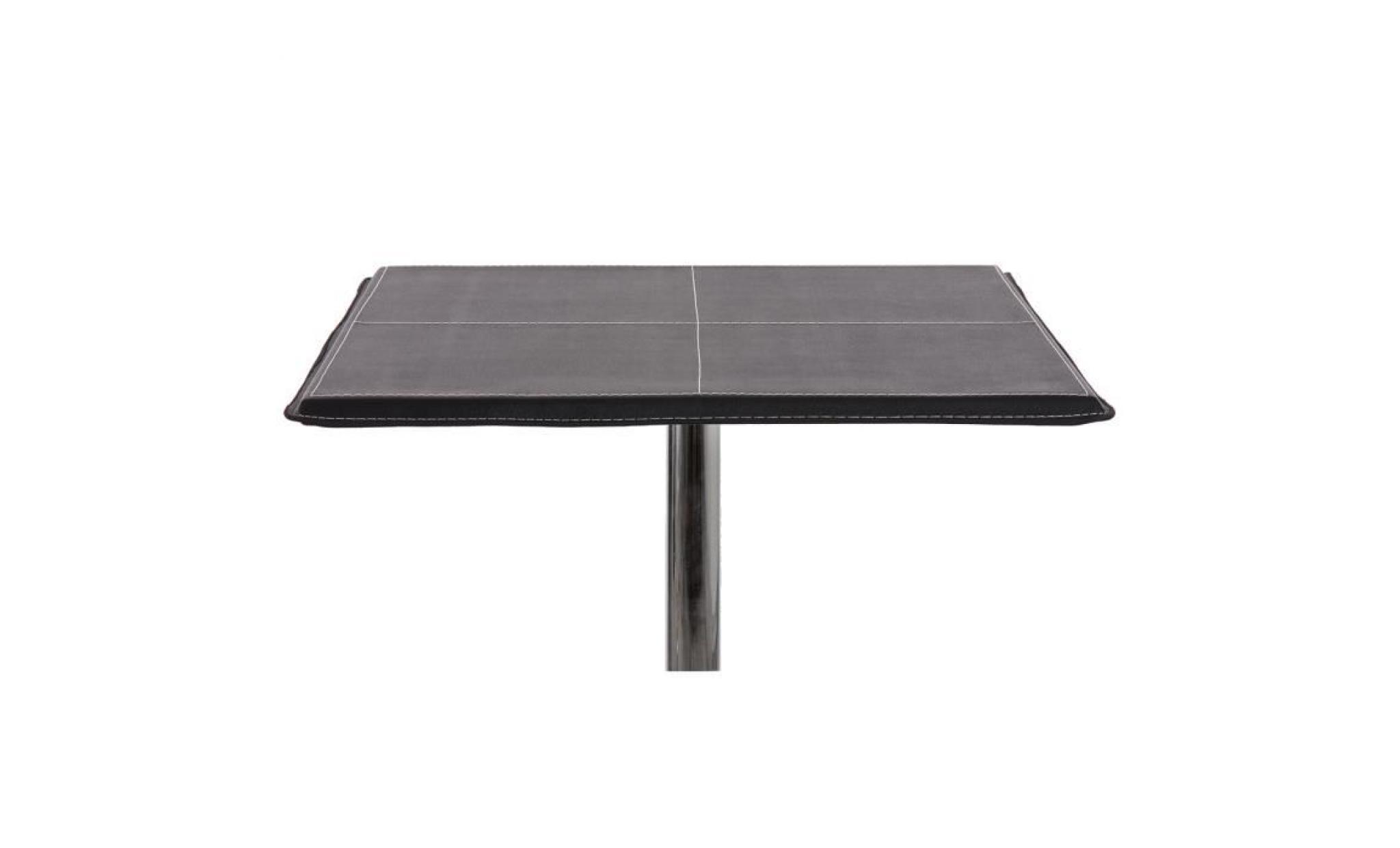 table de bar / table haute chicago, avec repose pied,63x63x110cm, noir. pas cher