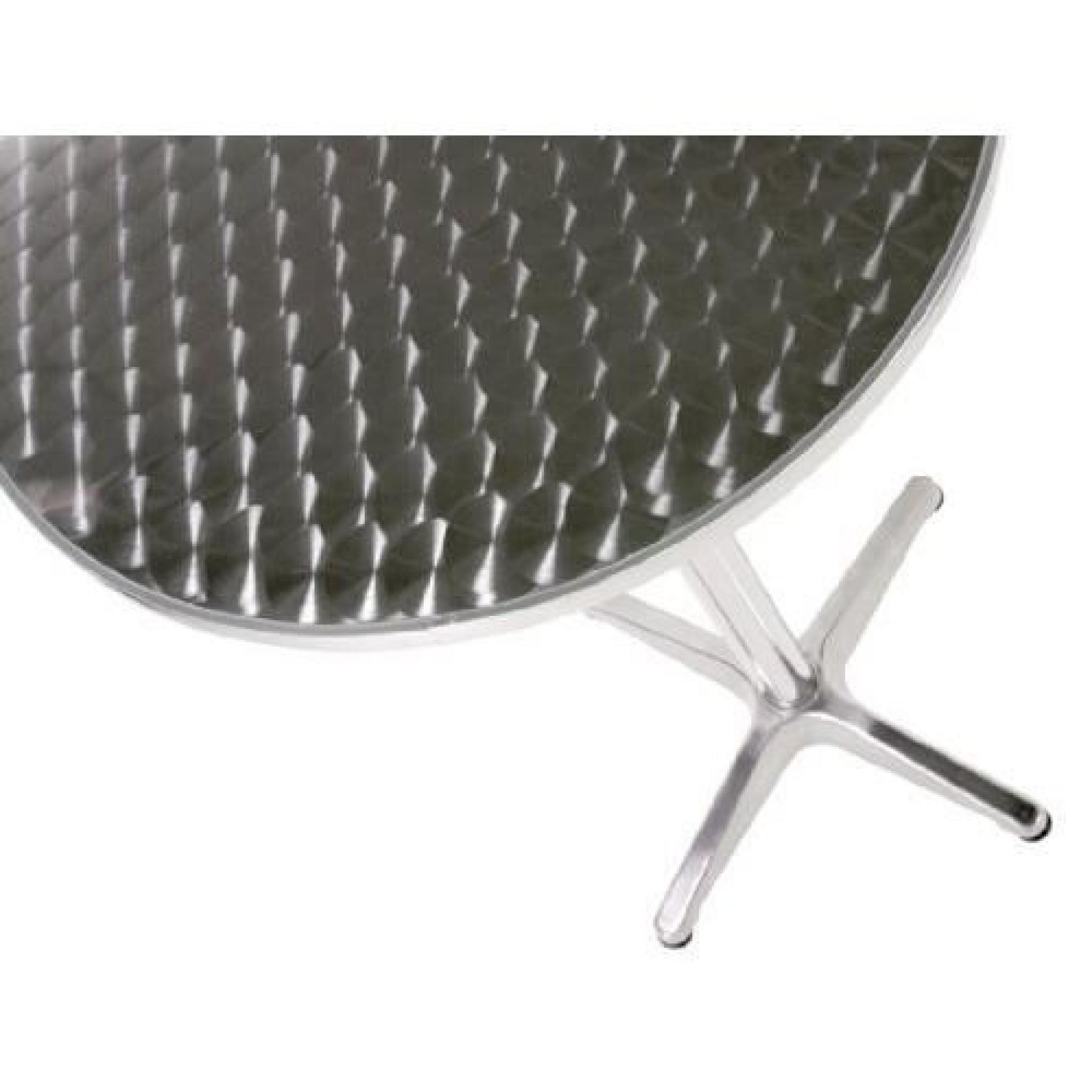 Table de bistrot - Ø 60 cm - 2 hauteurs réglables 70 ou 110 cm - acier inoxydable et aluminuim pas cher