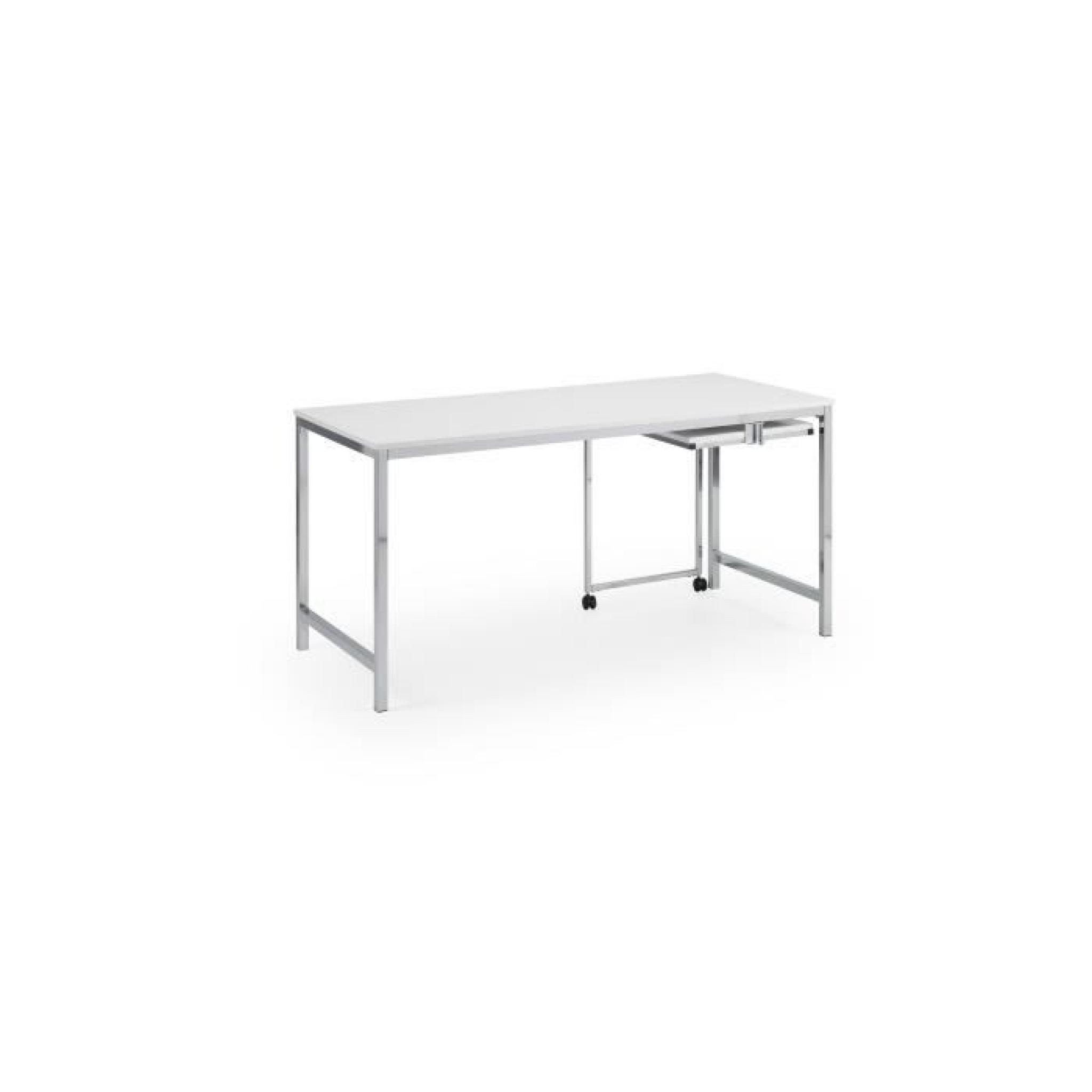 Table de bureau Malmo, blanc pas cher