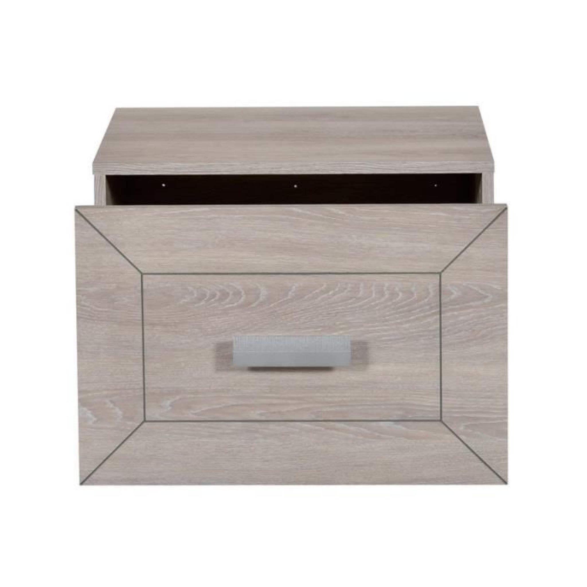 Table de chevet 1 tiroir Gris clair - ROMEO - L 55 x l 40 x H 38 pas cher