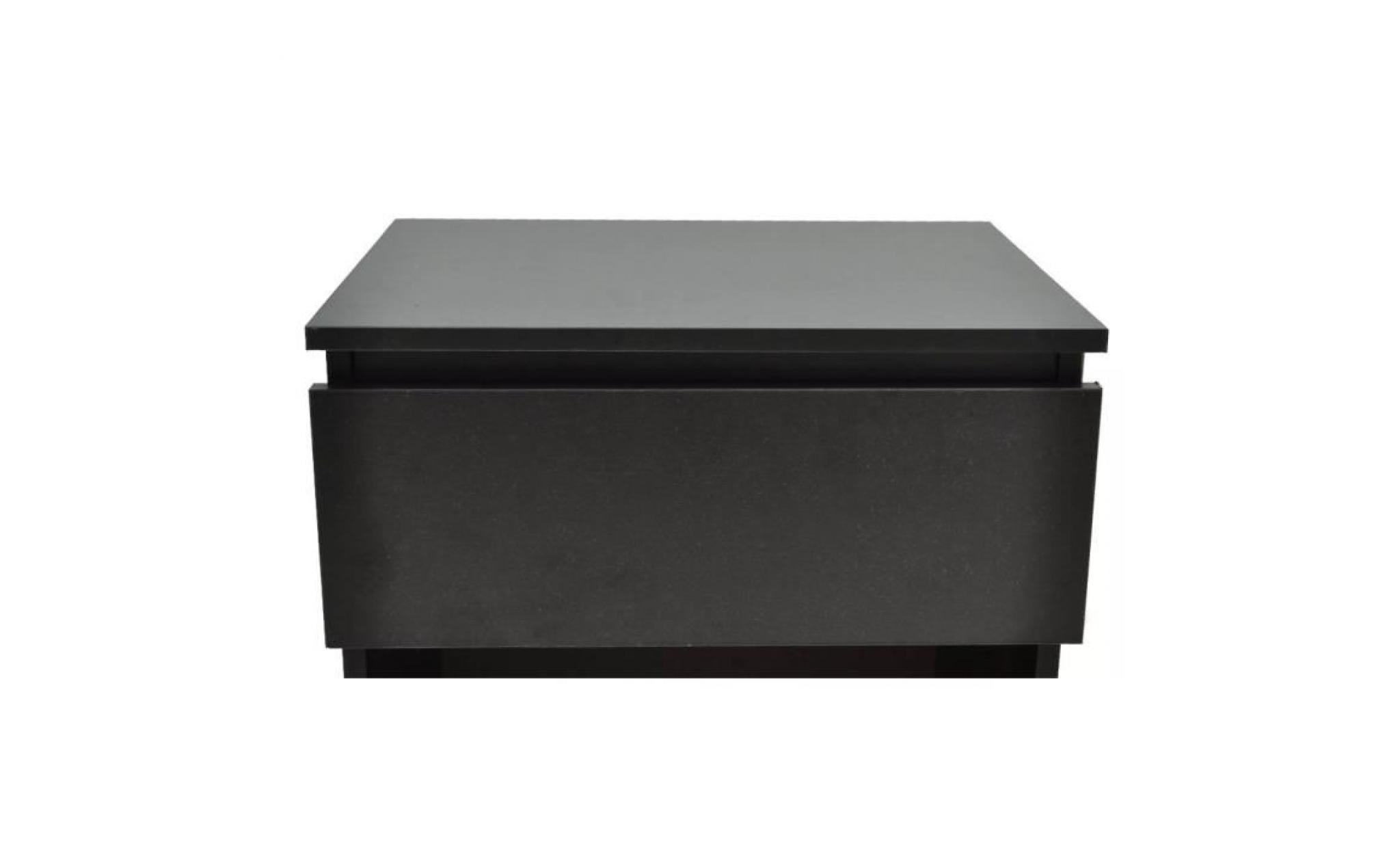 table de chevet 2 pcs avec 1 tiroir noir table de nuit meuble de rangement pas cher