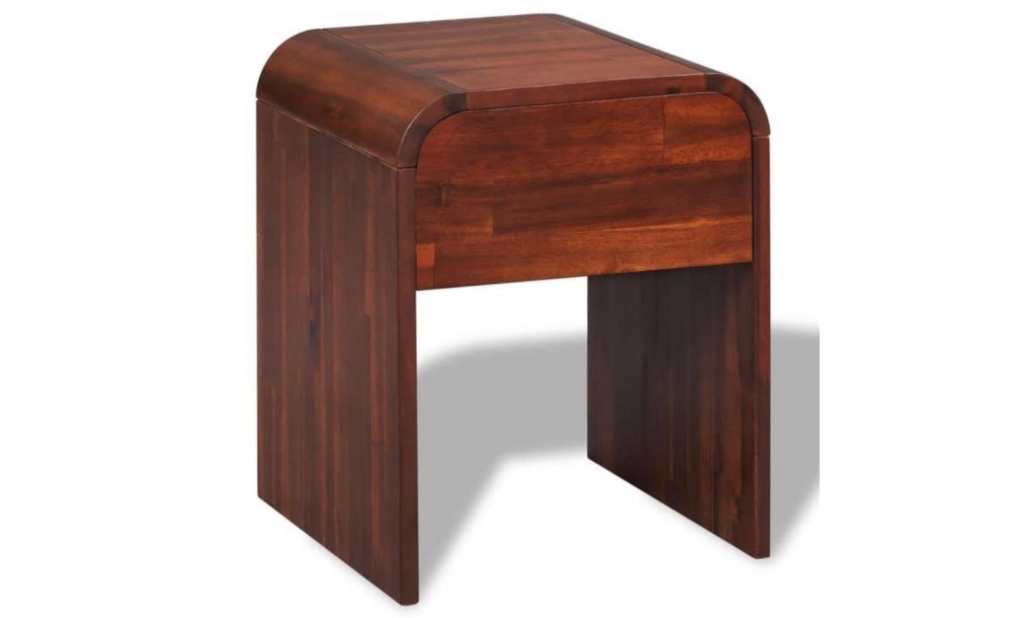 table de chevet 41,5 x 42 x 52 cm bois d'acacia solide pas cher