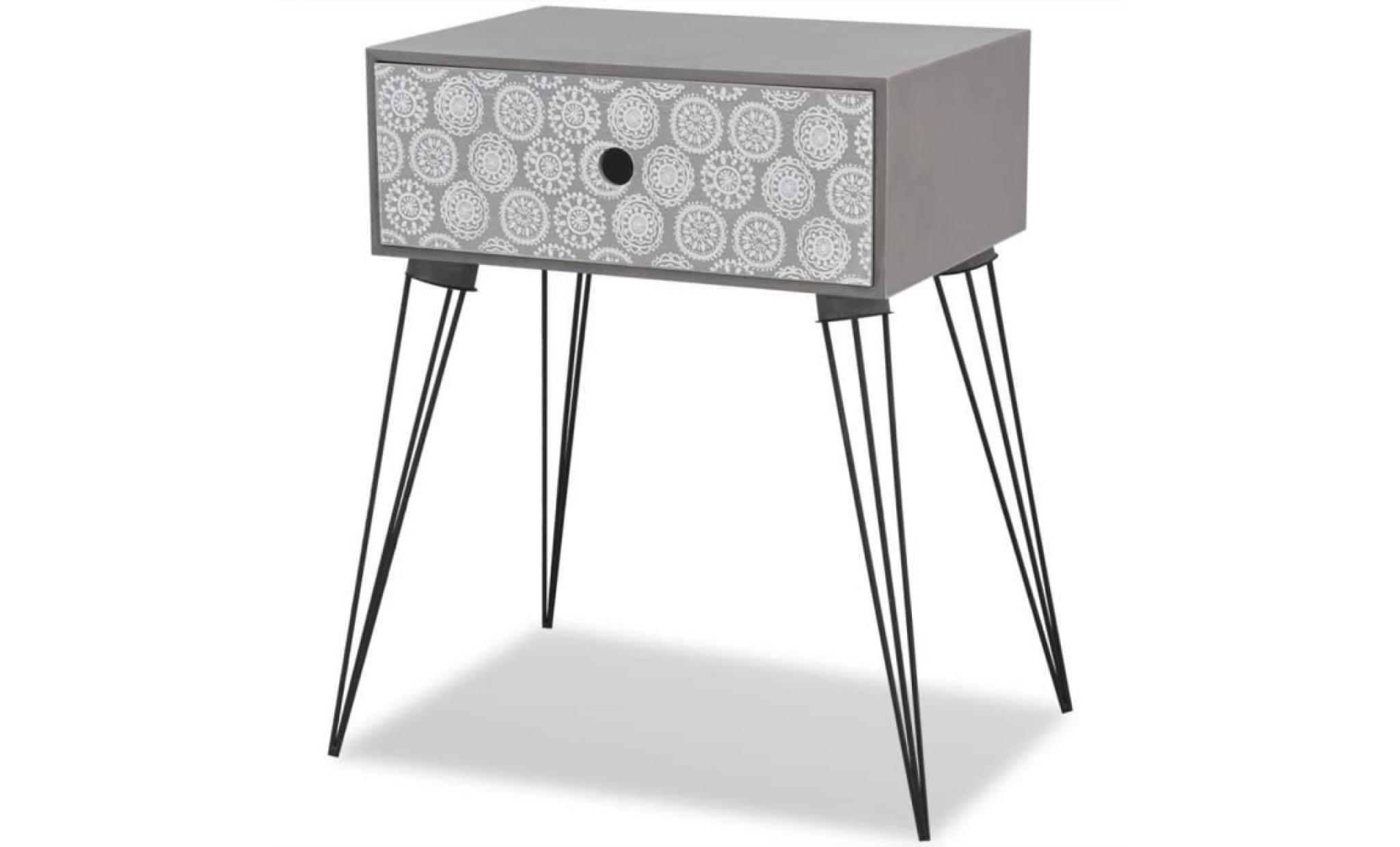 table de chevet avec 1 tiroir chevet scandinave contemporain table de nuit rectangulaire gris pas cher