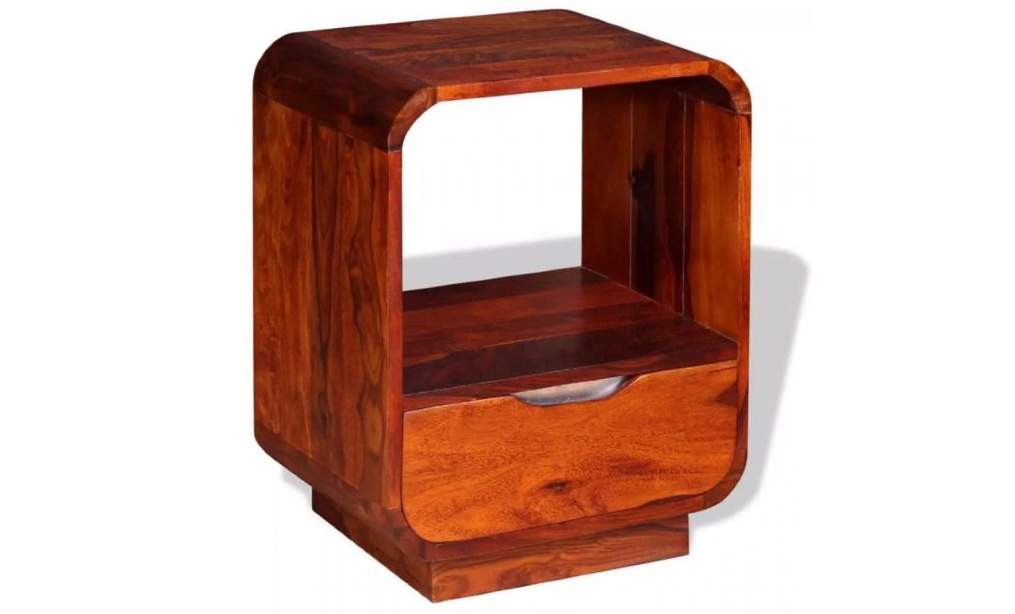 table de chevet avec tiroir bois de sesham 40 x 30 x 50 cm pas cher