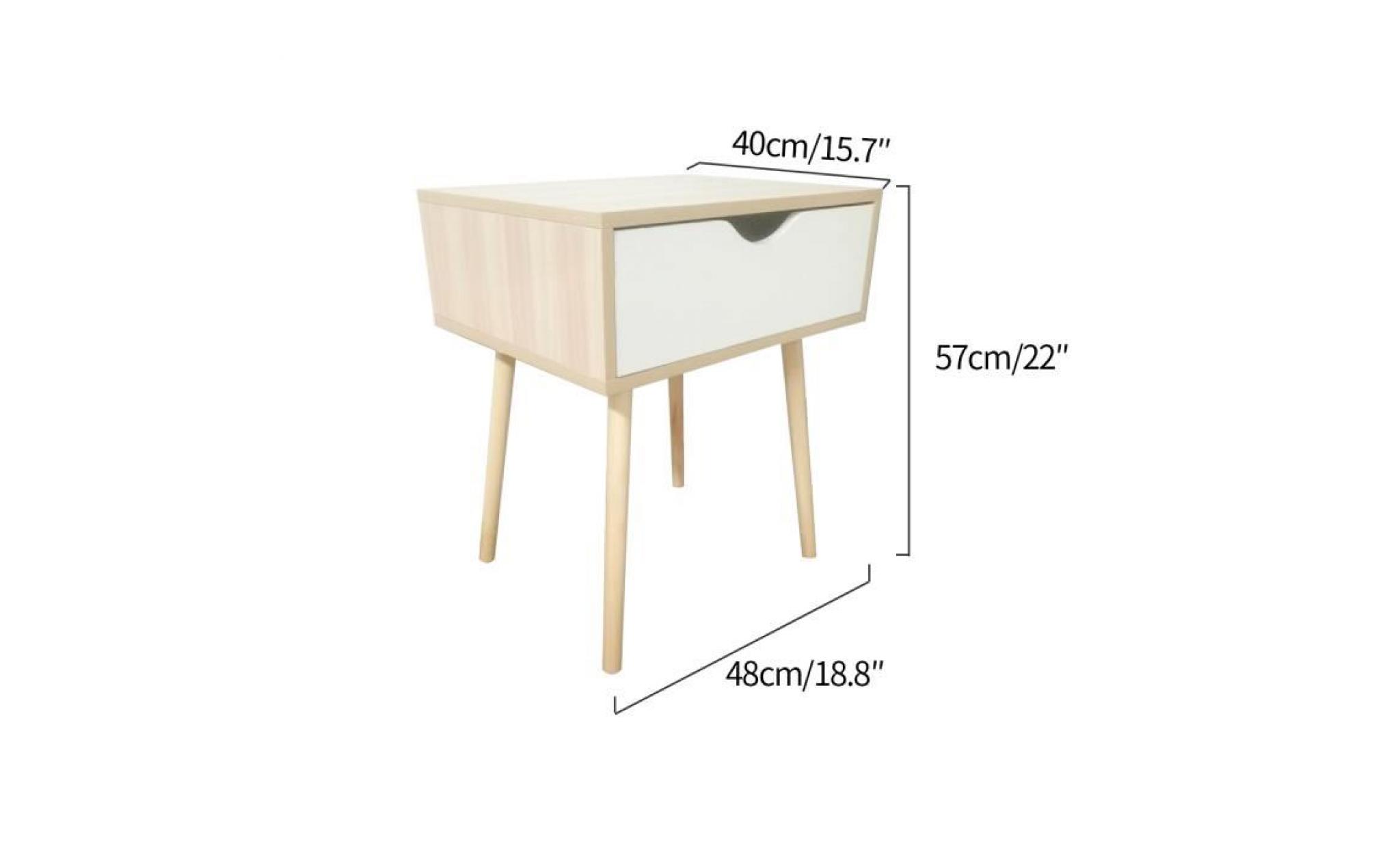 table de chevet avec tiroir en bois table de nuit bout de canapé de salle de séjour, salon, chambre l48cm * p40cm * h57cm pas cher