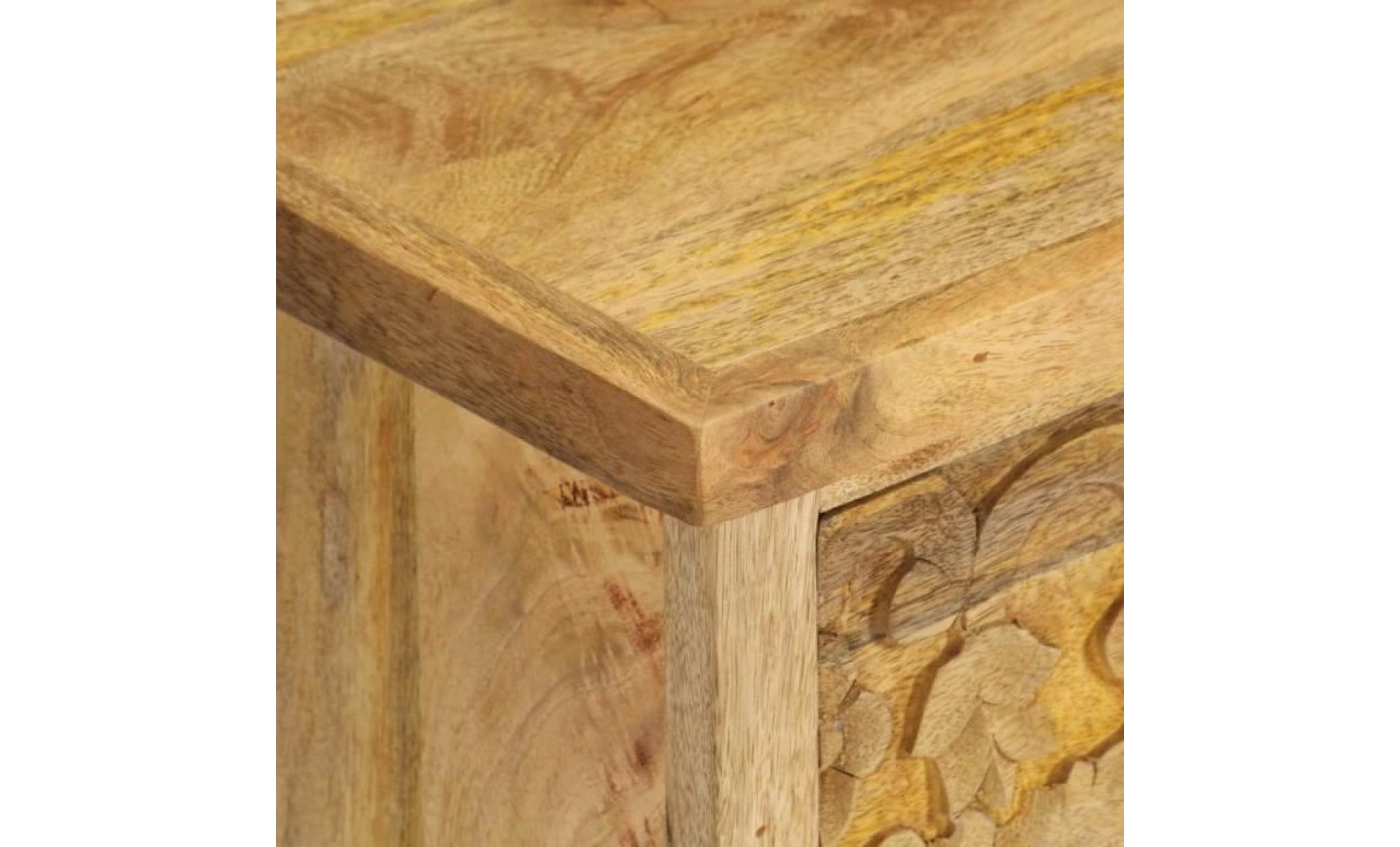 table de chevet bois de manguier massif 40 x 30 x 59,5 cm pas cher