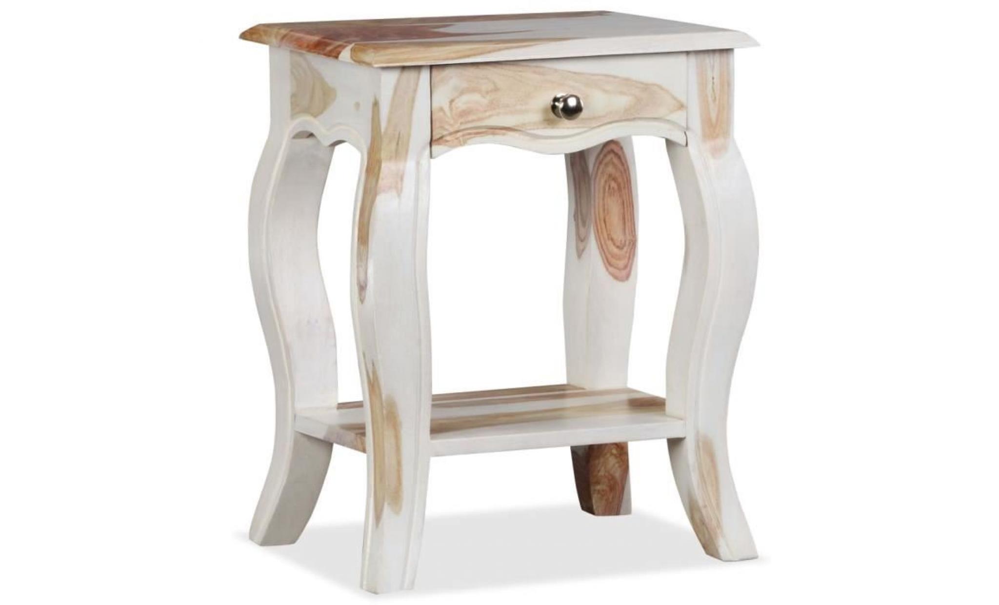 table de chevet bois massif de sesham 40 x 30 x 50 cm pas cher