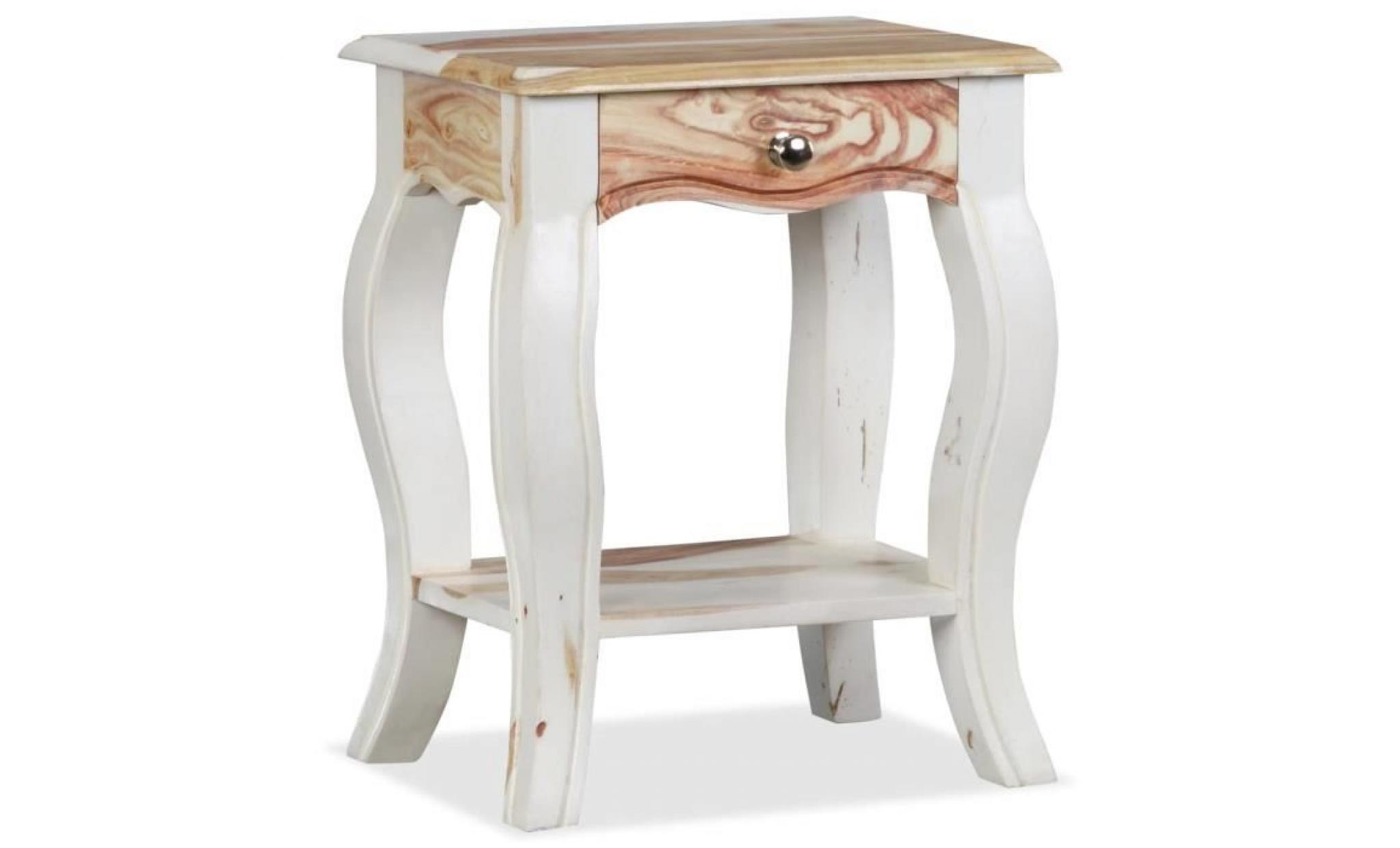 table de chevet bois massif de sesham 40 x 30 x 50 cm pas cher