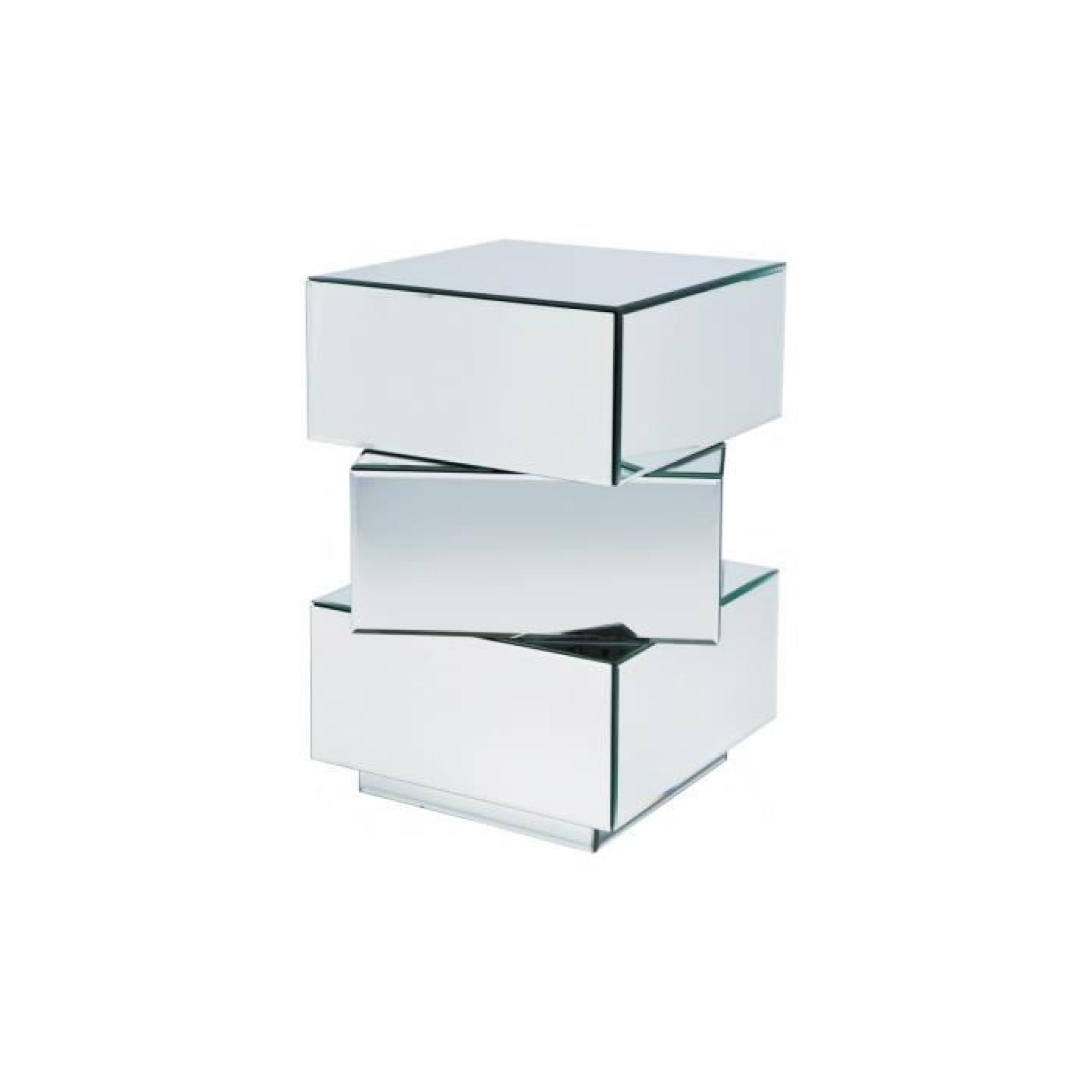 Table de chevet design Miroir Cube 3 tiroirs pm 