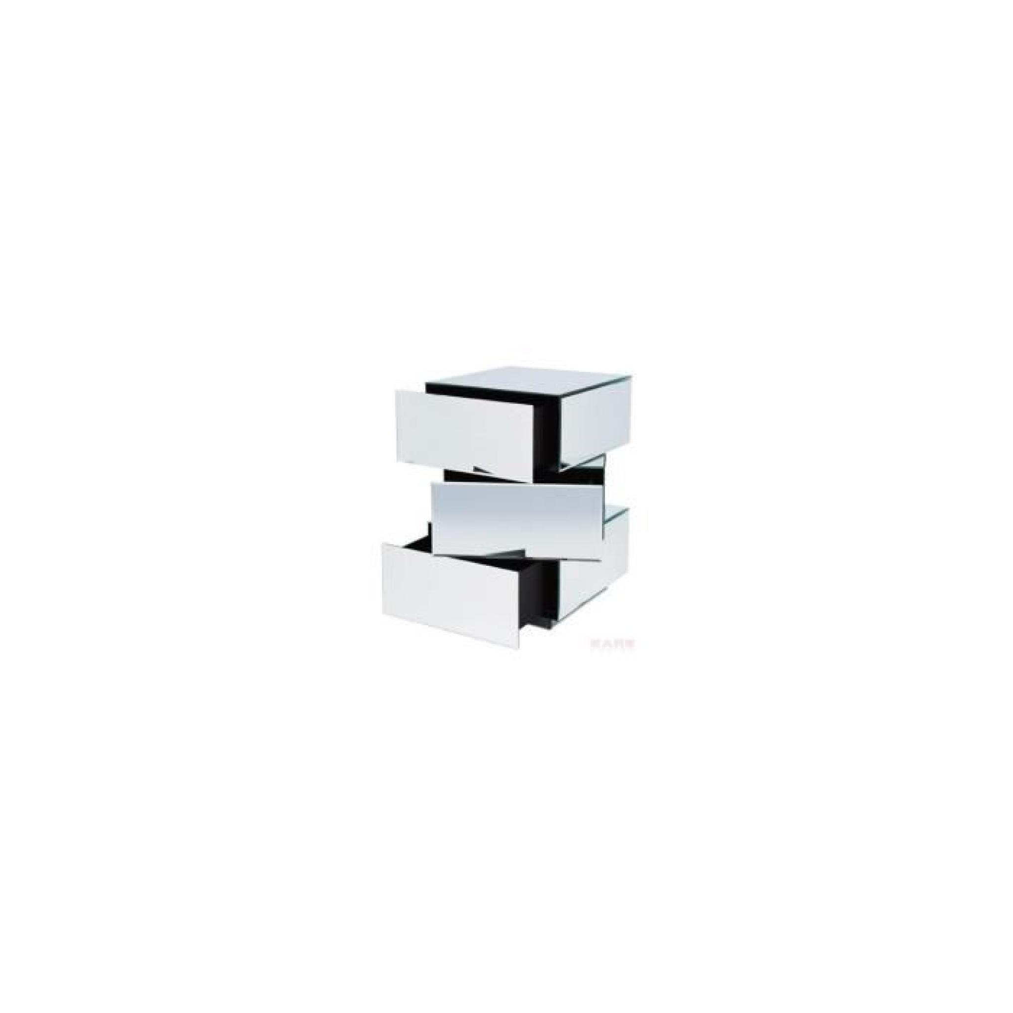 Table de chevet design Miroir Cube 3 tiroirs pm  pas cher