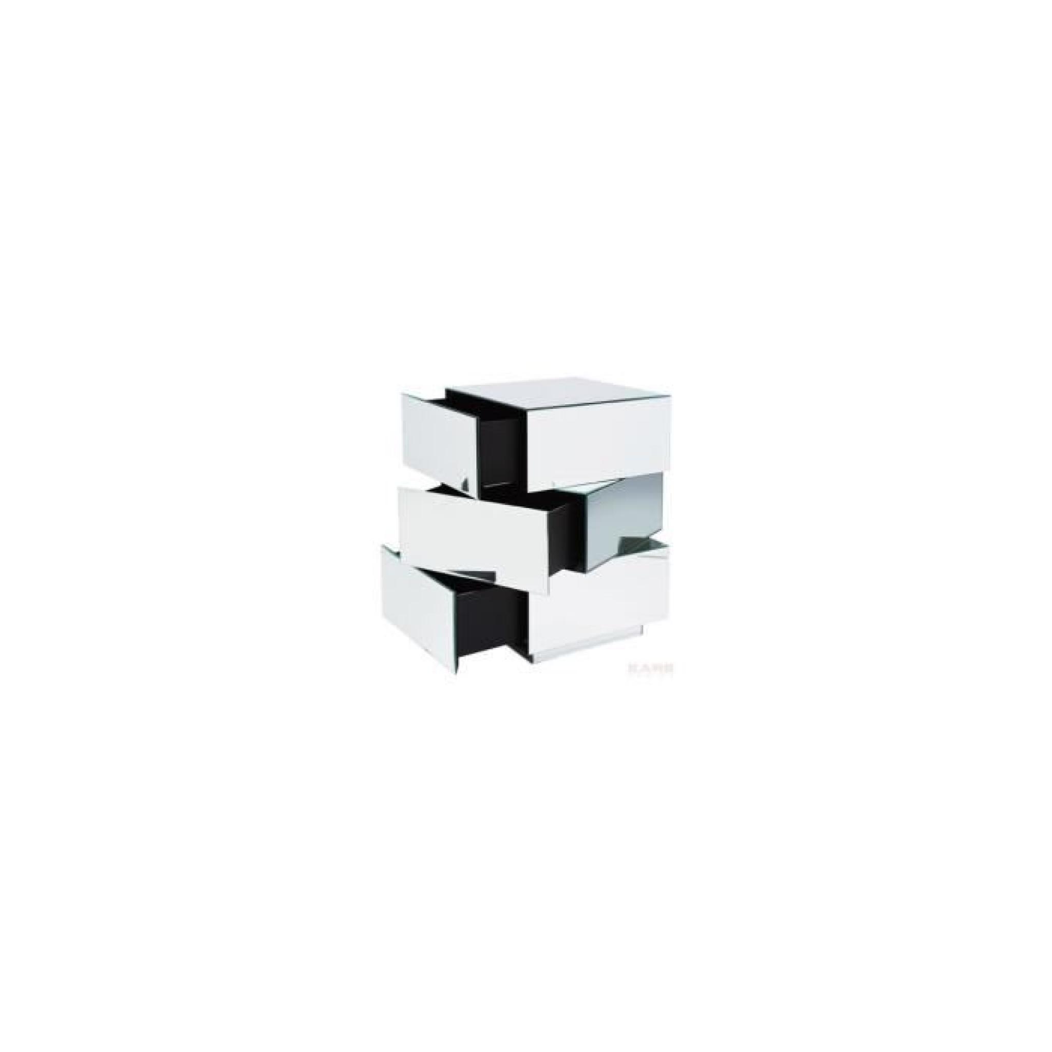 Table de chevet design Miroir Cube 3 tiroirs pm  pas cher