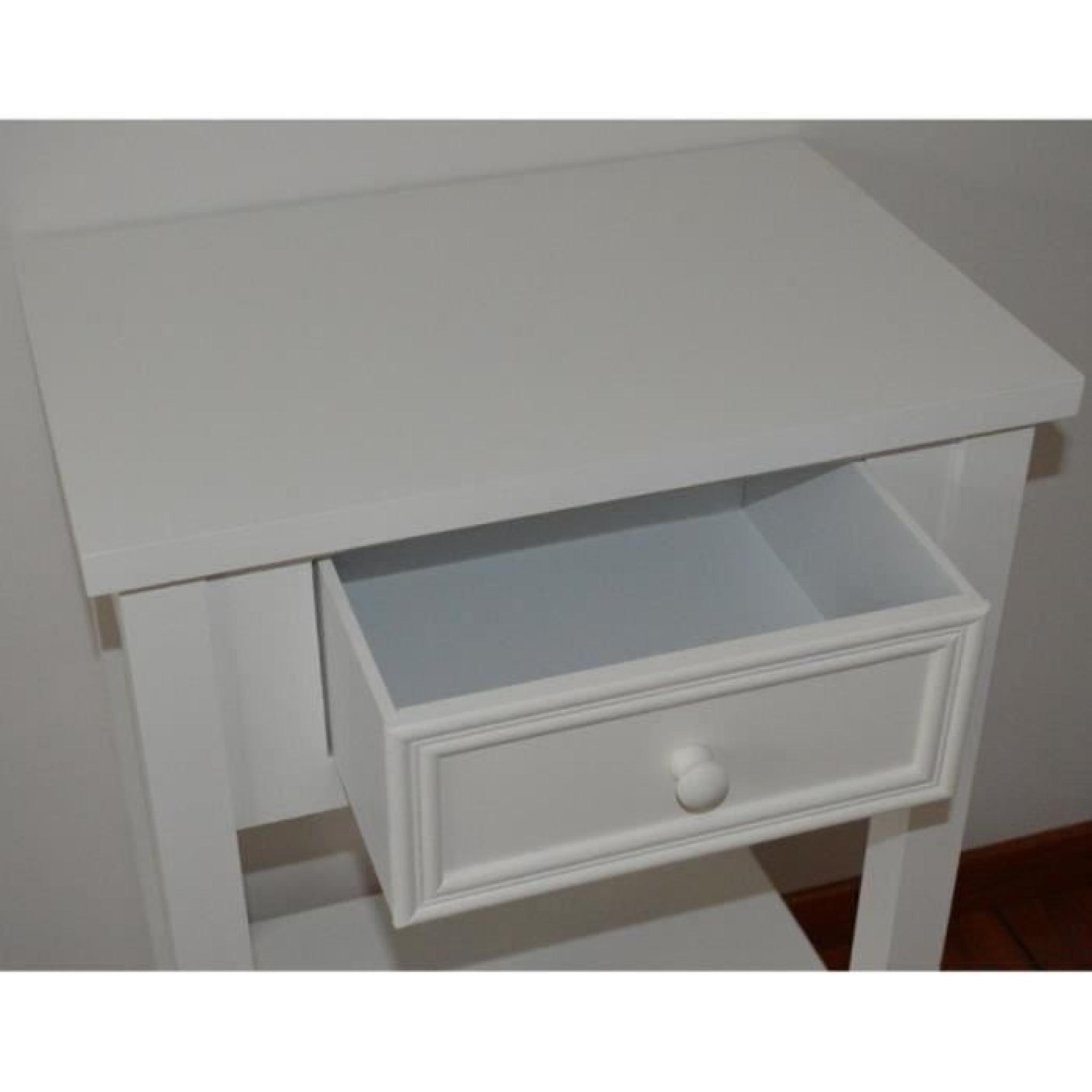 Table de chevet en bois 1 tiroir blanc, H67 x L45 x P30 cm pas cher