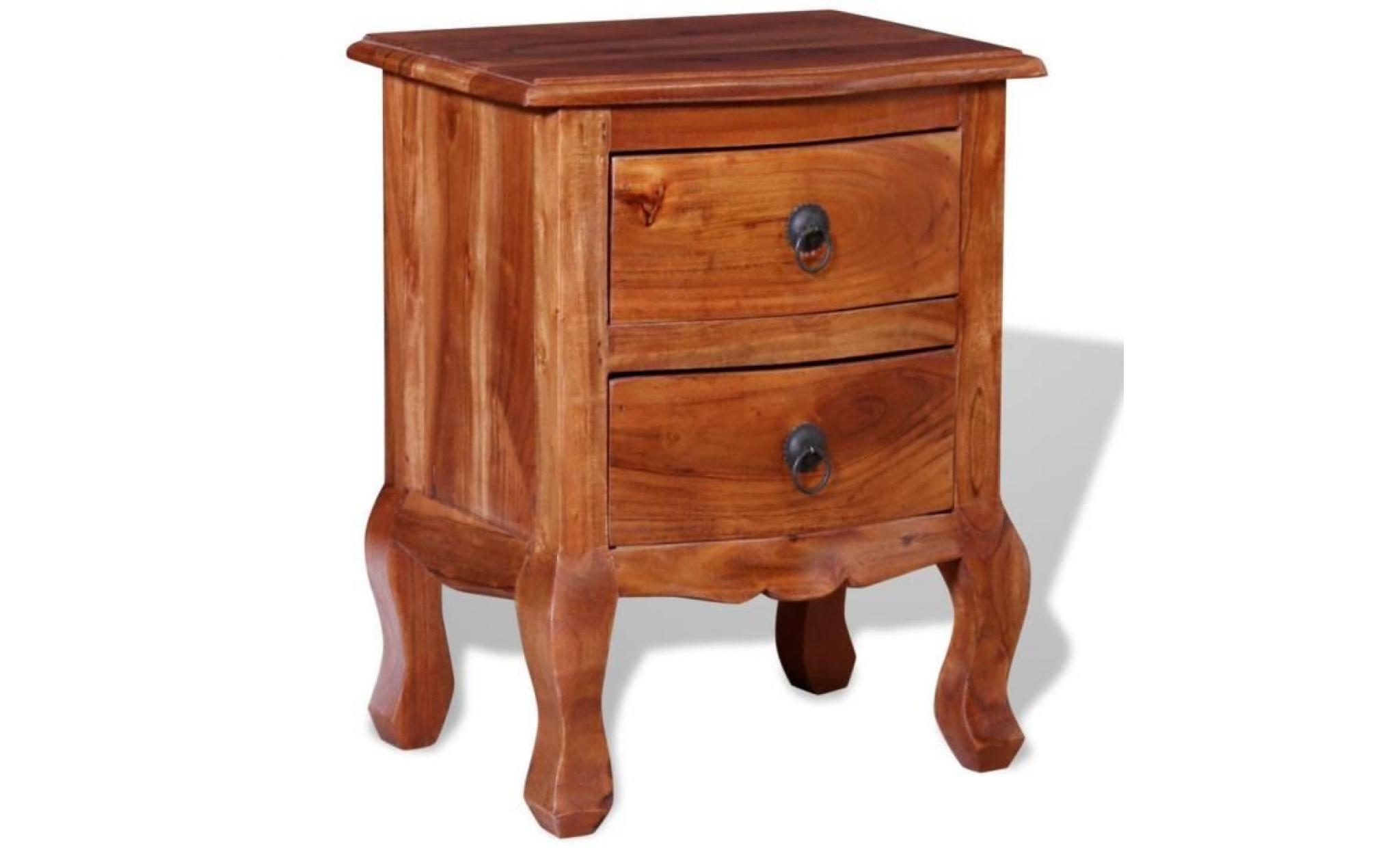 table de chevet en bois d'acacia massif avec un vernis mat ajoutera une touche de charme vintage à votre décor. la table de chevet pas cher