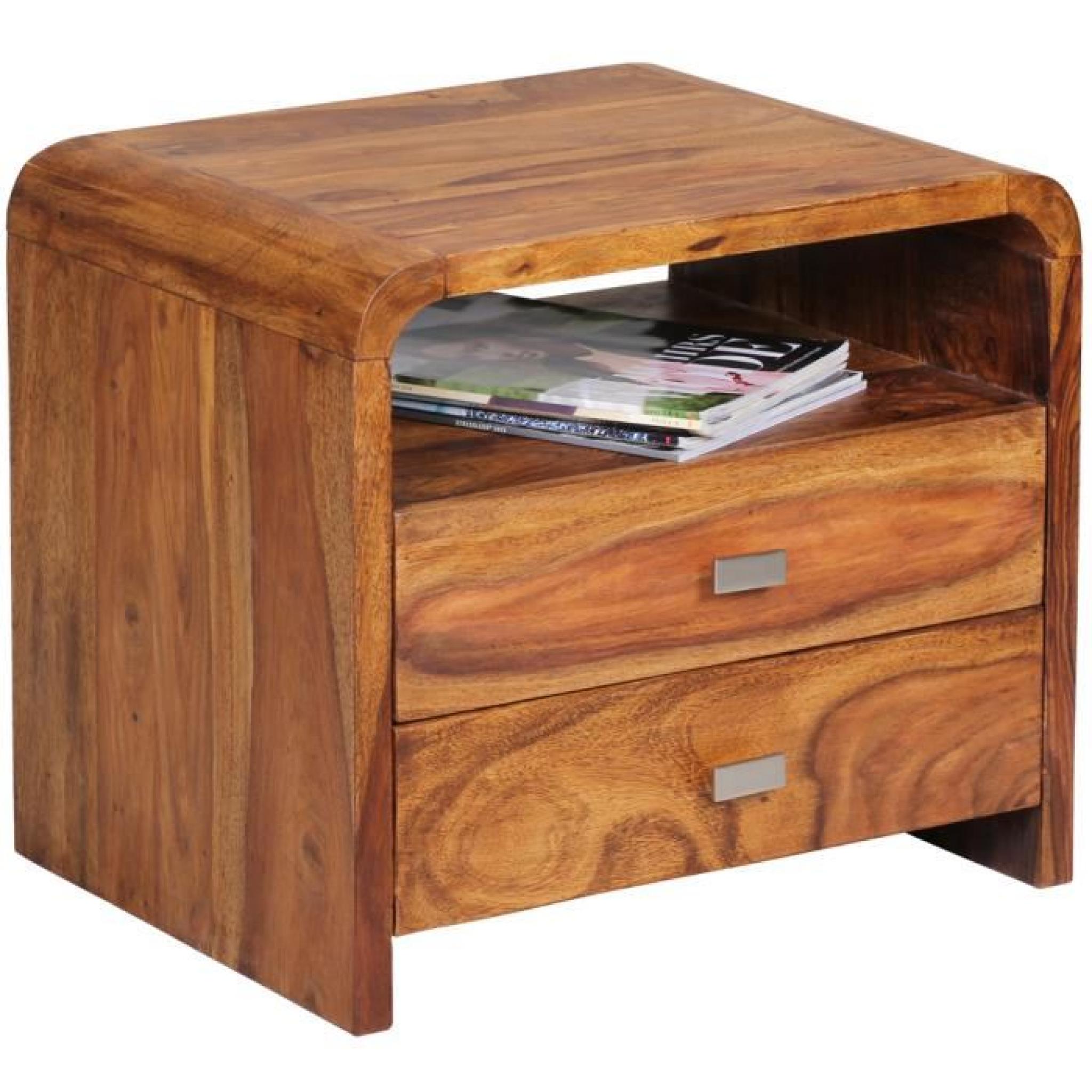 Table de chevet en bois massif de palissandre avec tiroir, H 40 x L 40 x P 30 cm