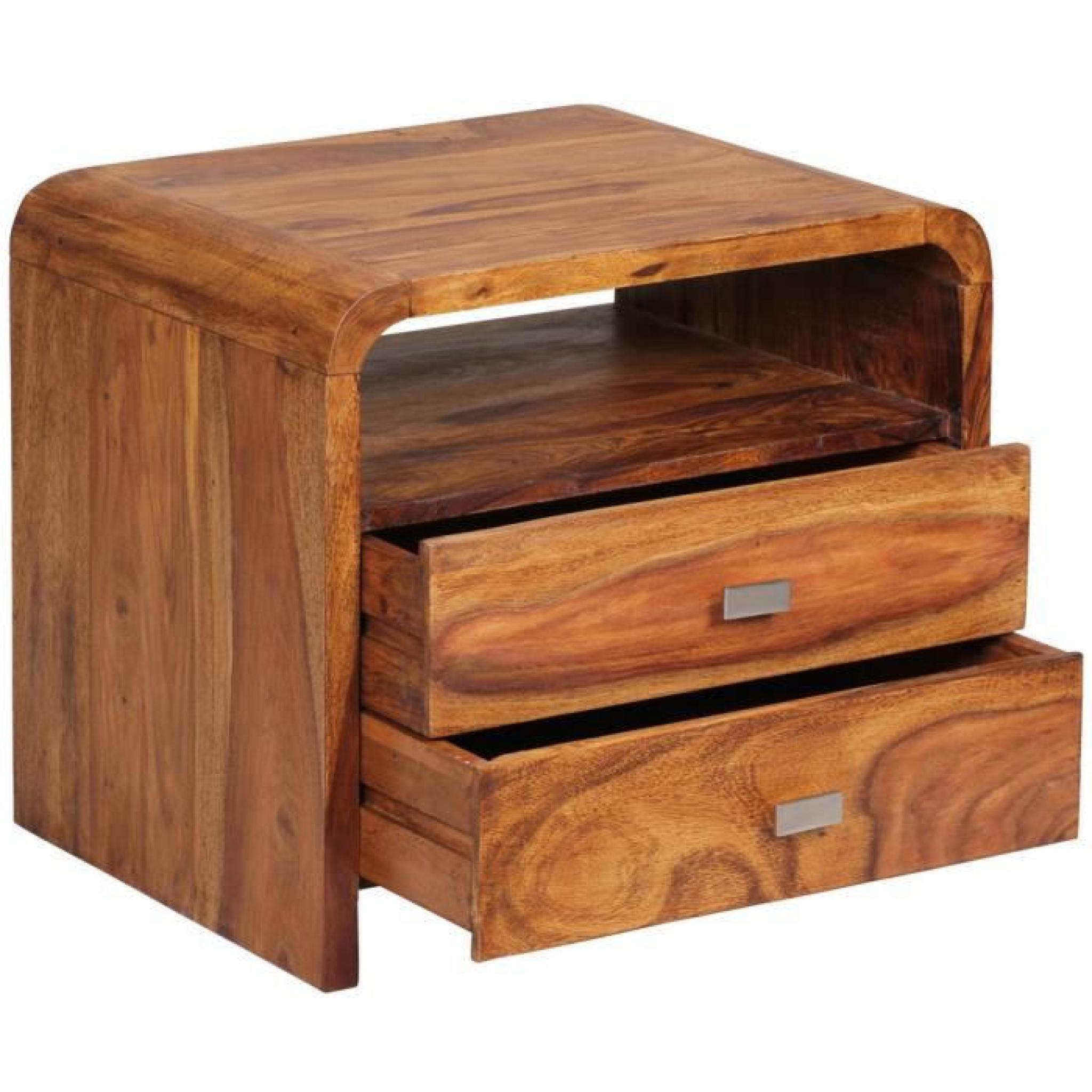 Table de chevet en bois massif de palissandre avec 1 tiroir, 45 x 40 x 30 cm pas cher