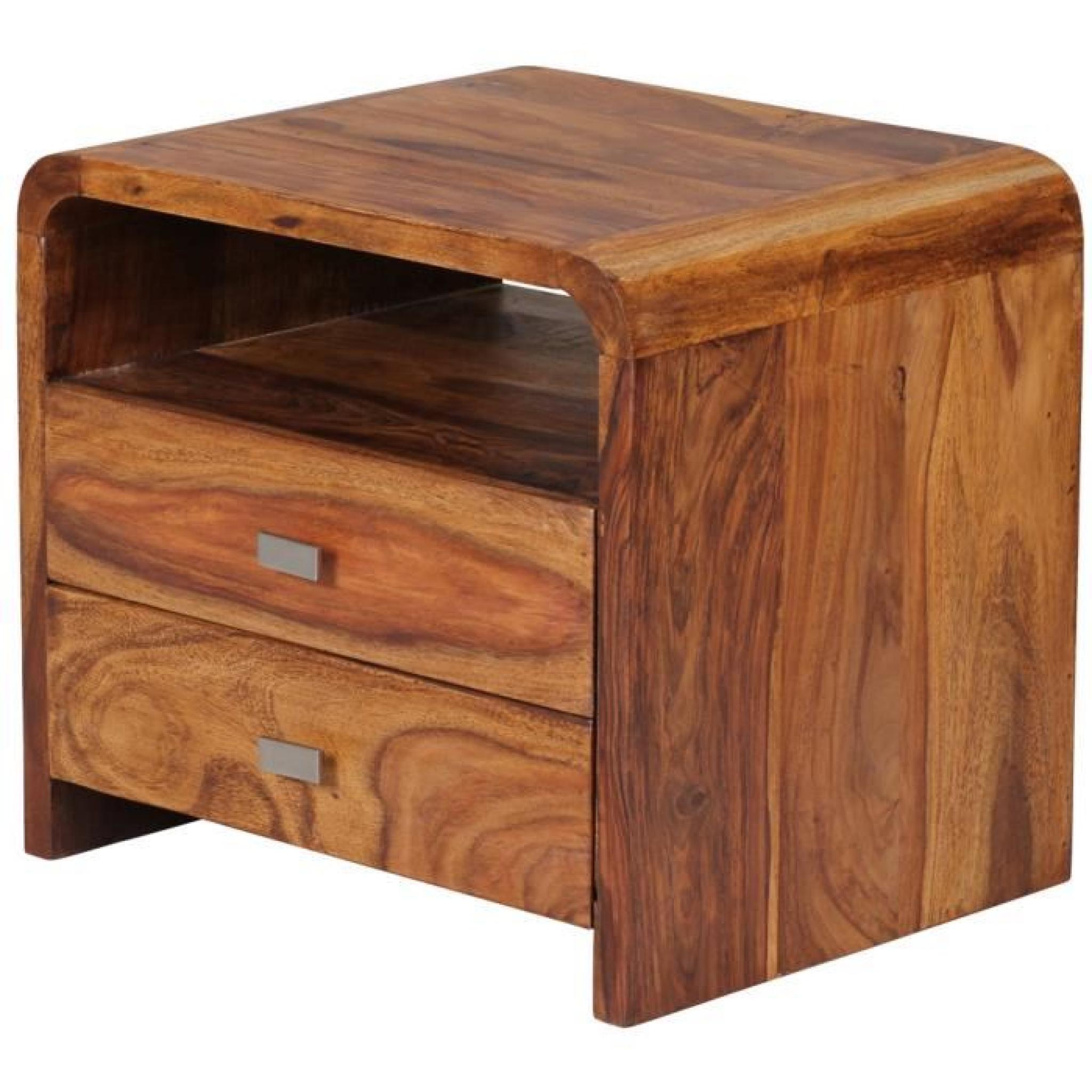 Table de chevet en bois massif de palissandre avec tiroir, H 45 x L 45 x P 30 cm pas cher
