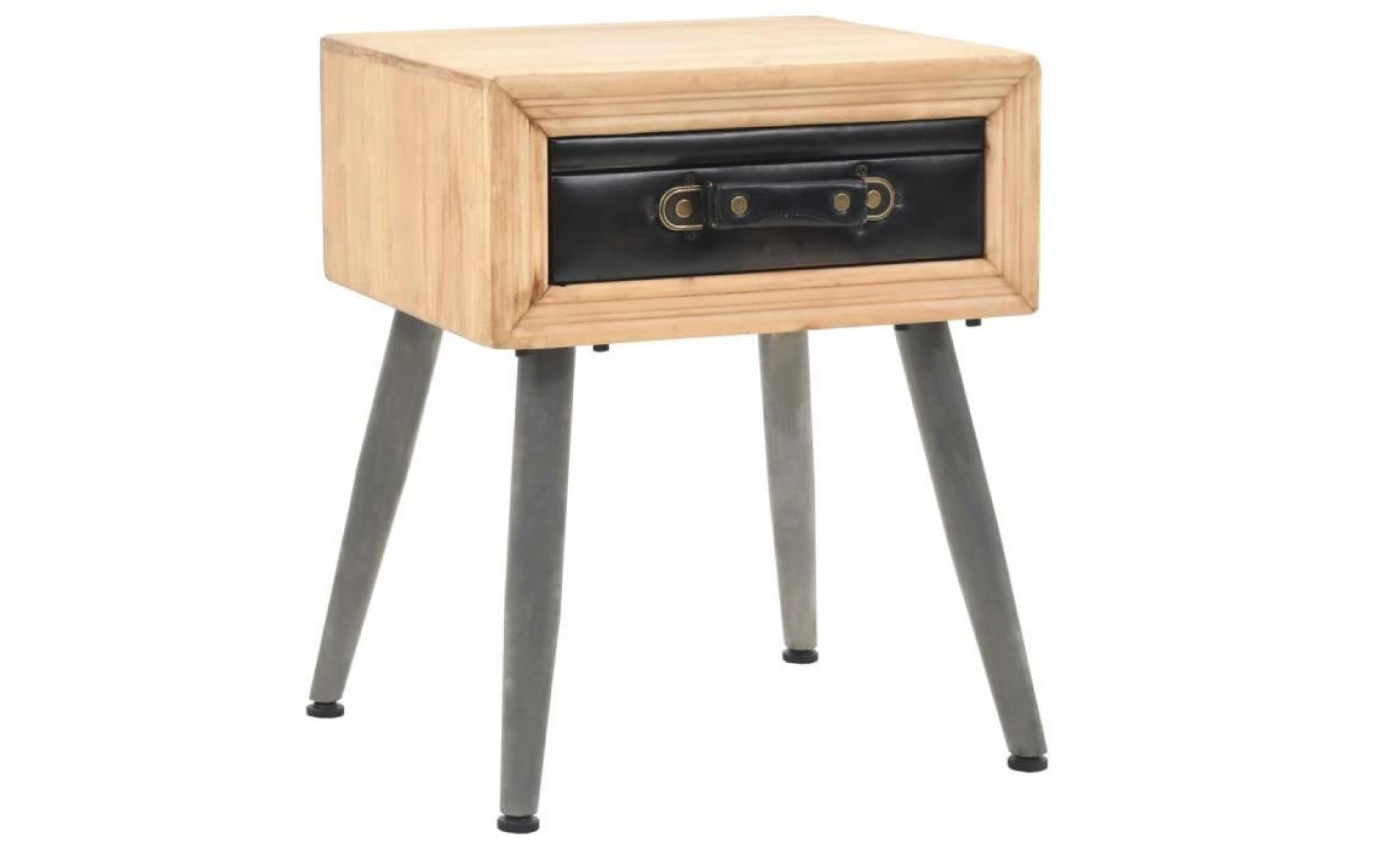 table de chevet style rétro vintage bois de sapin massif 43 x 38 x 50 cm