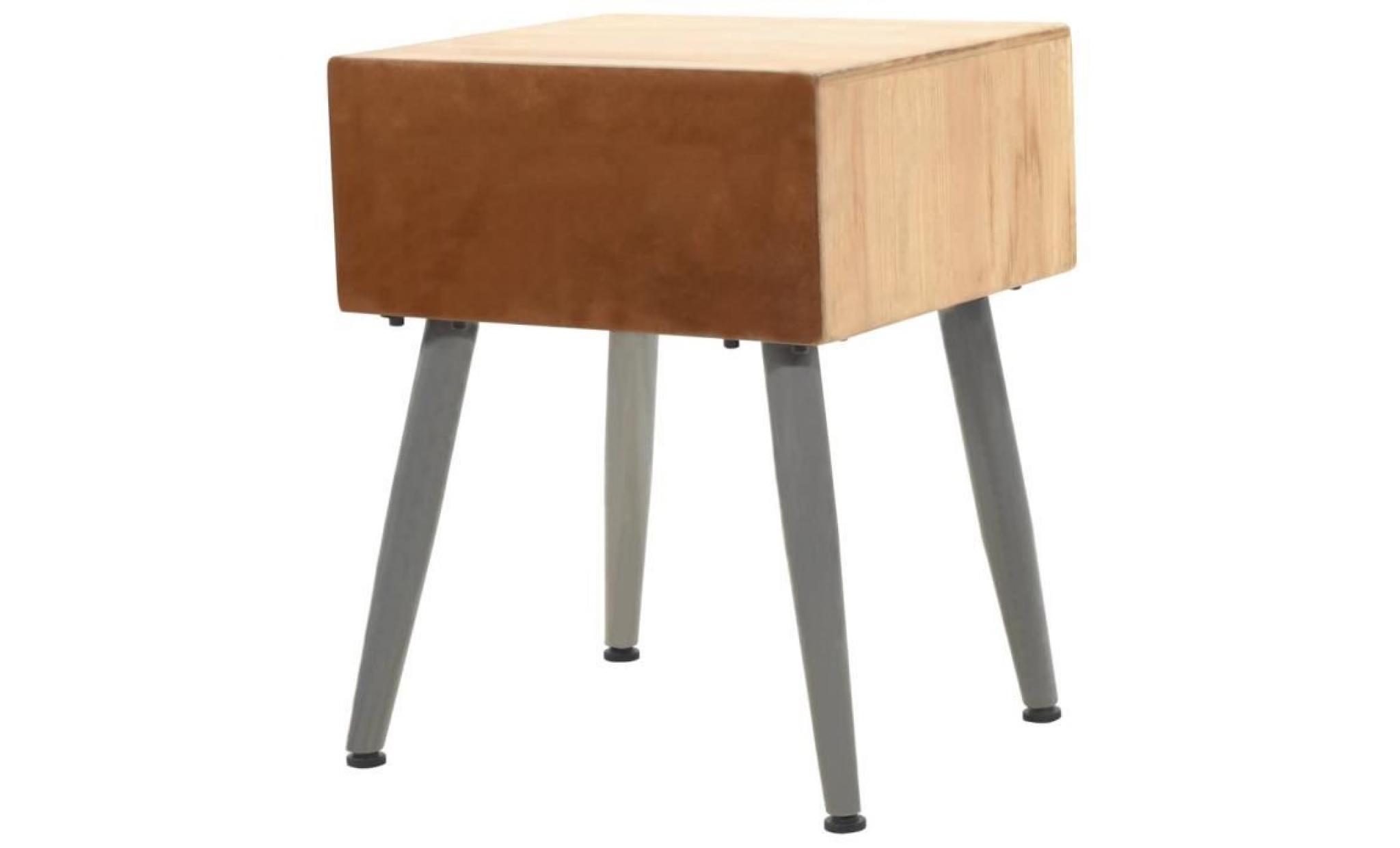 table de chevet style rétro vintage bois de sapin massif 43 x 38 x 50 cm pas cher