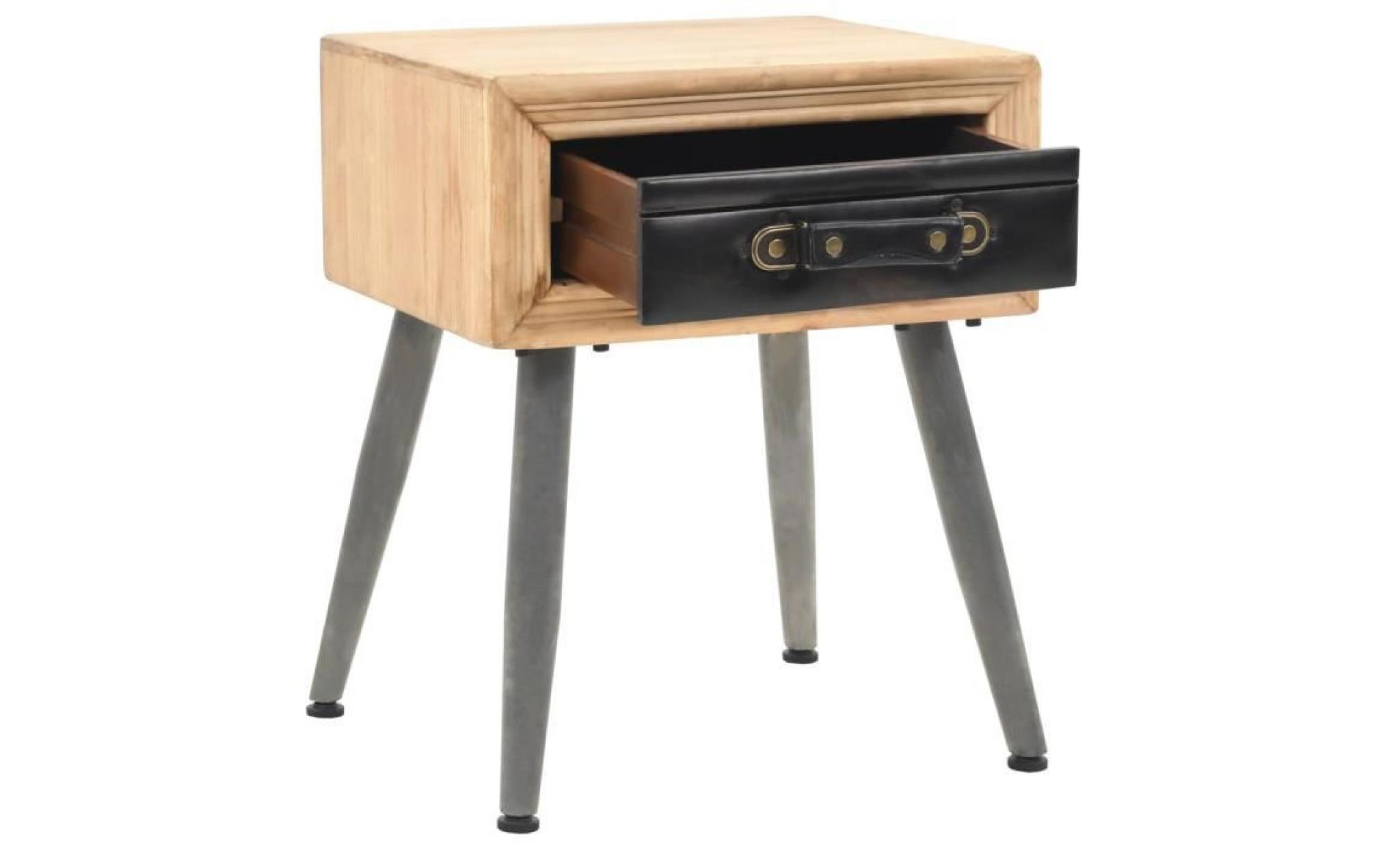table de chevet style rétro vintage bois de sapin massif 43 x 38 x 50 cm pas cher