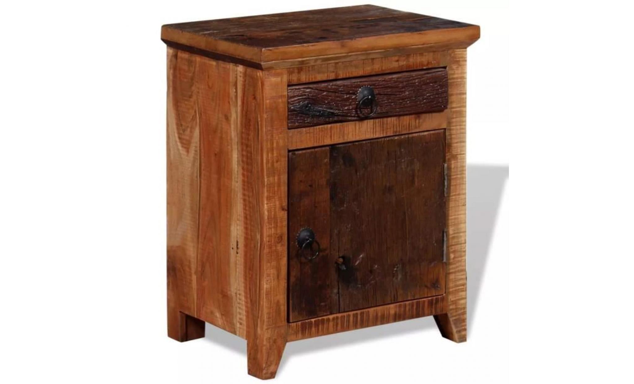 table de chevet table de nuit armoire bois d'acacia massif 40 x 30 x 53 cm