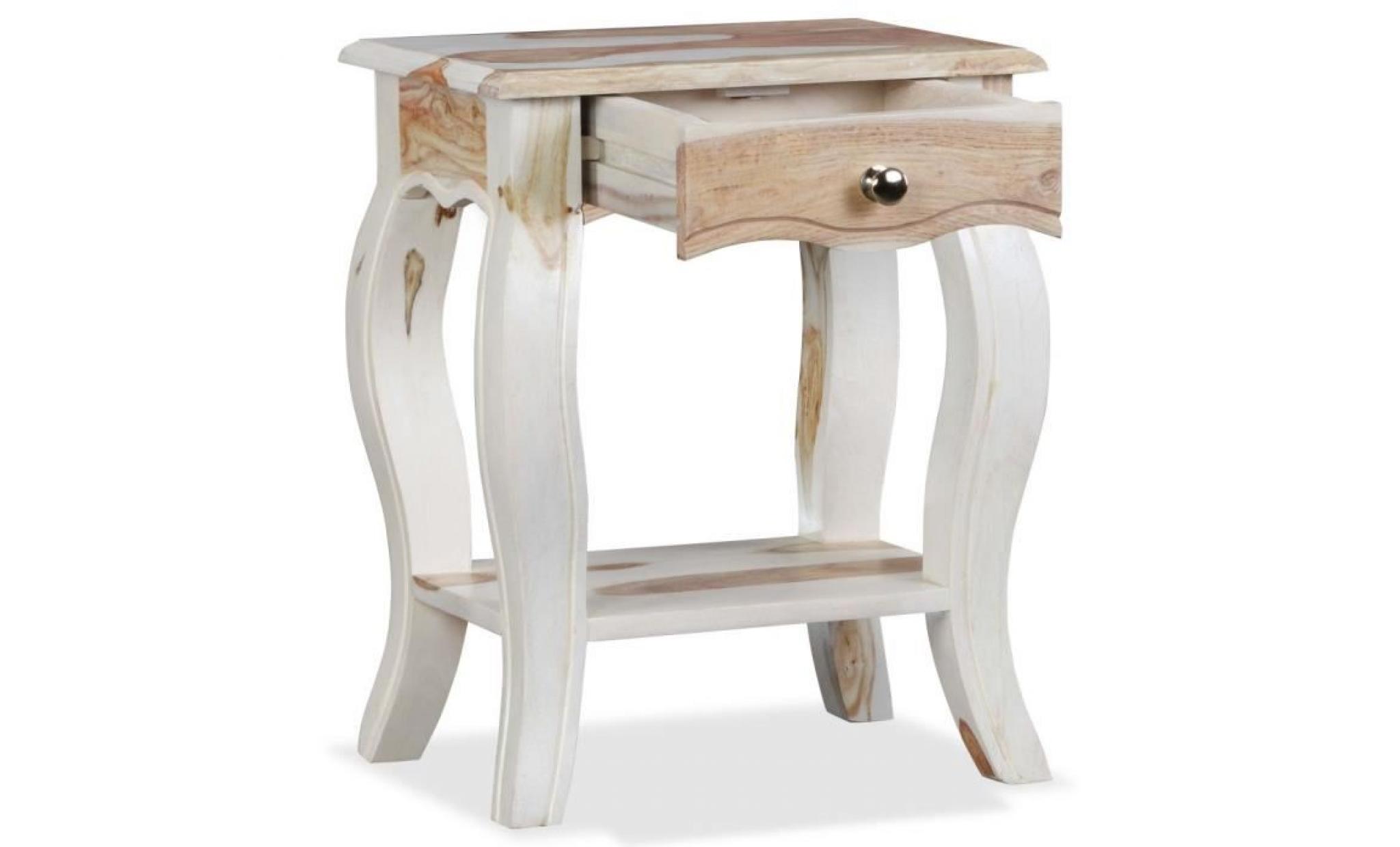 table de chevet table de nuit bois massif de sesham 40 x 30 x 50 cm pas cher