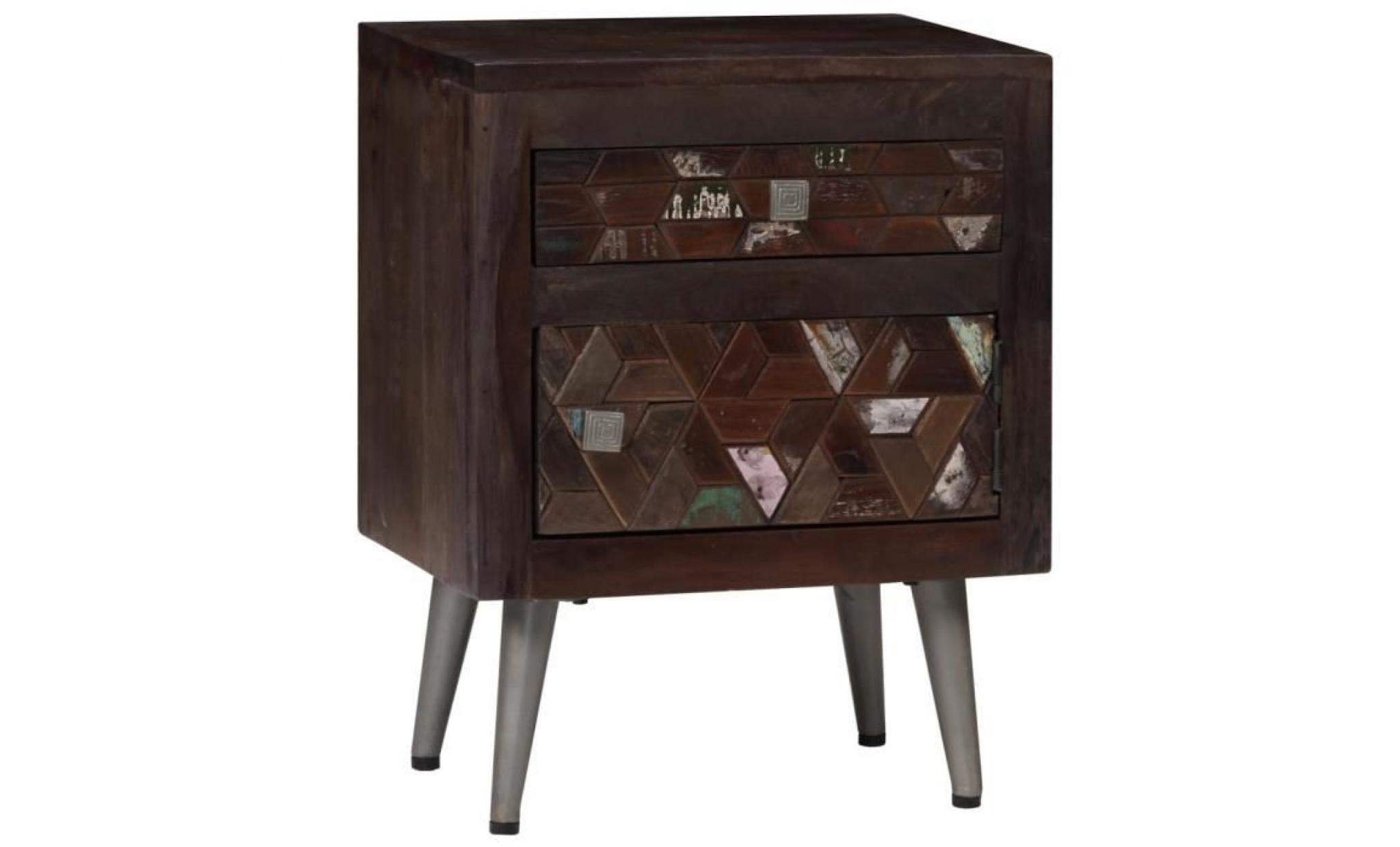 table de chevet table de nuit chevet meuble de chevet armoire de chevet bois de récupération solide 40 x 30 x 50 cm