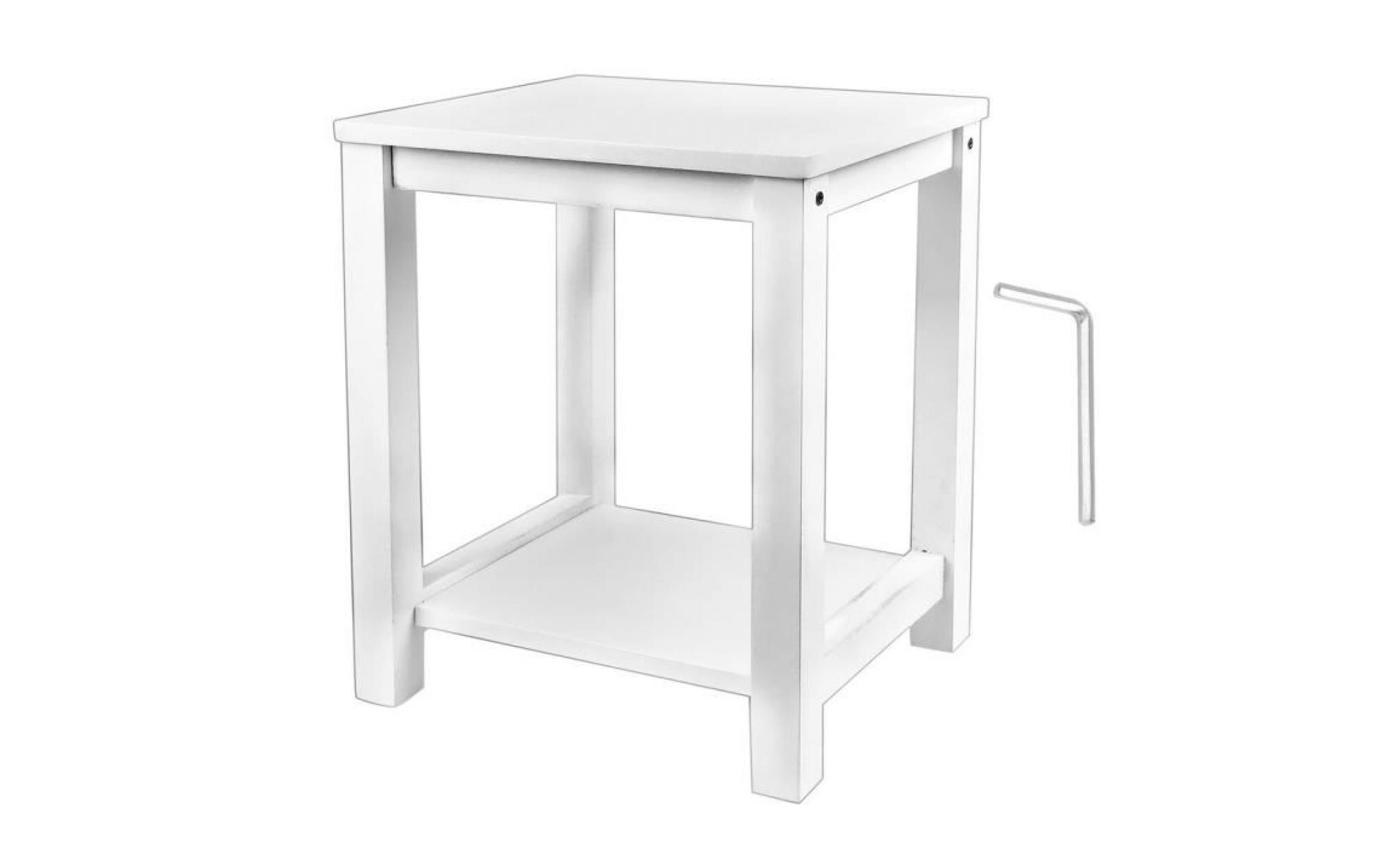 table de chevet   table de nuit en bois 2 couche blanc