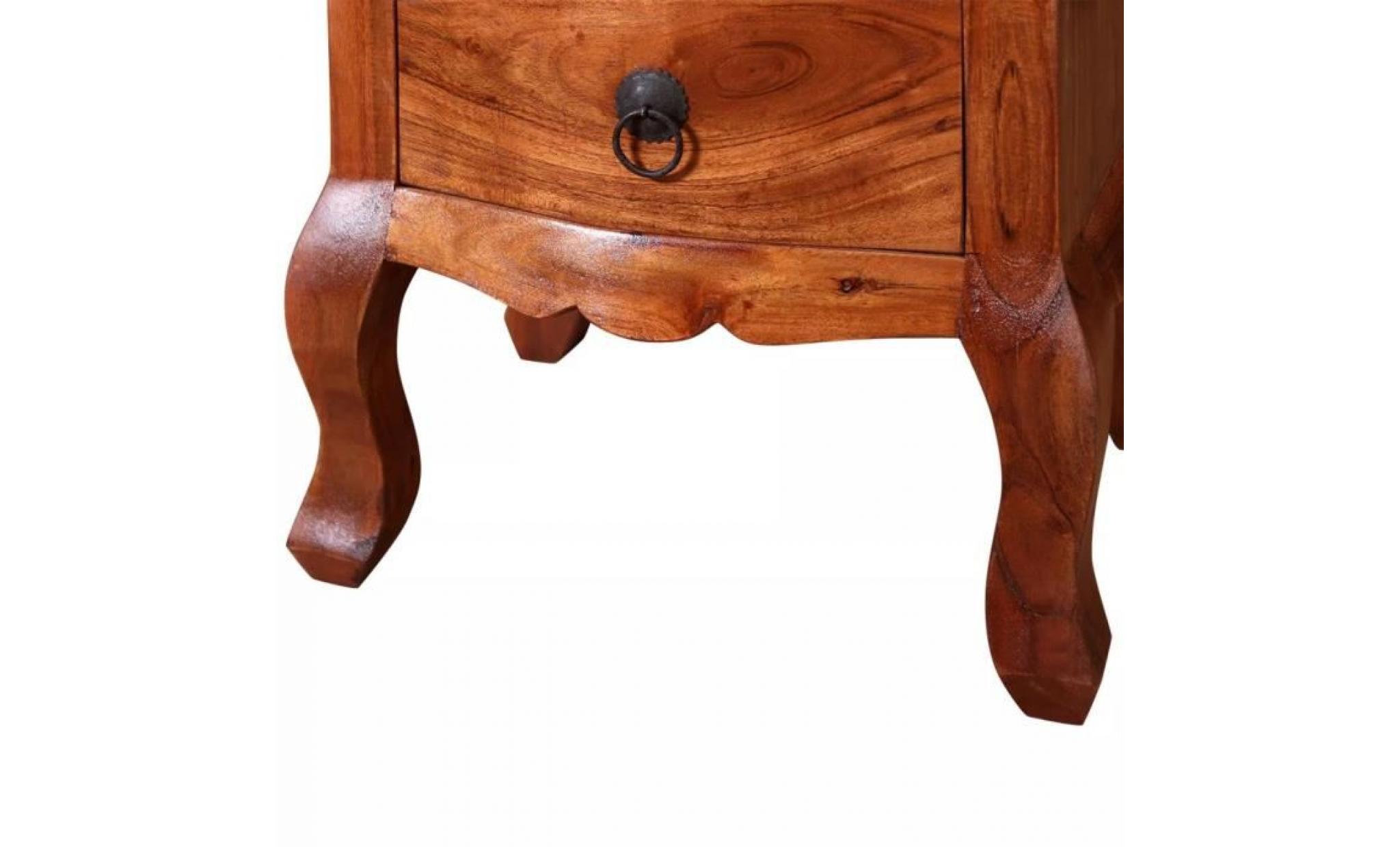 table de chevet table de nuit en bois d'acacia massif avec tiroirs 40 x 30 x 50 cm pas cher
