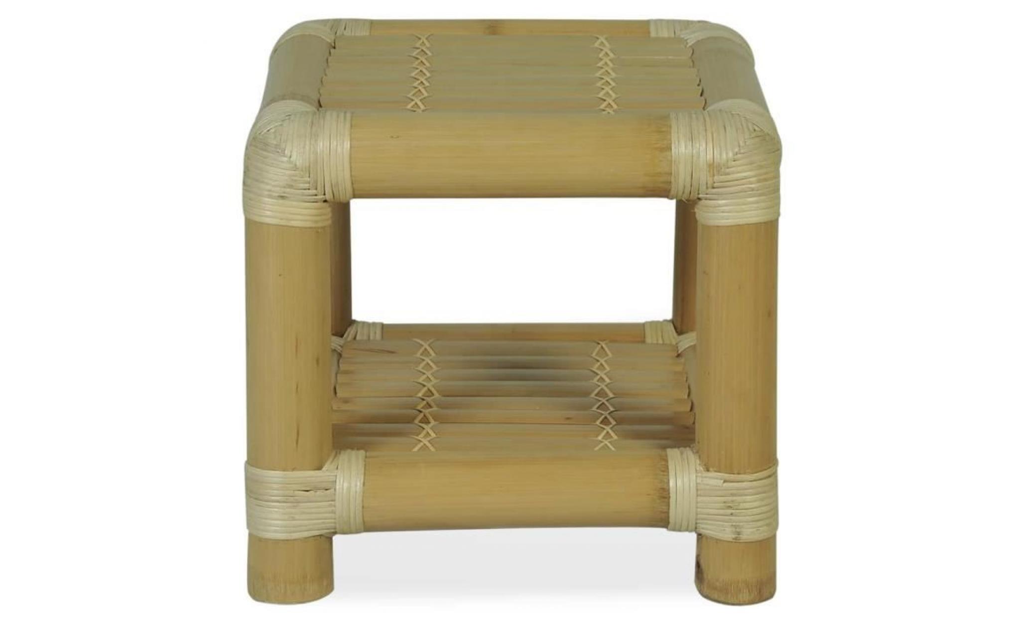 table de chevet table de nuit meuble 40 x 40 x 40 cm bambou naturel scandinave contemporain pas cher