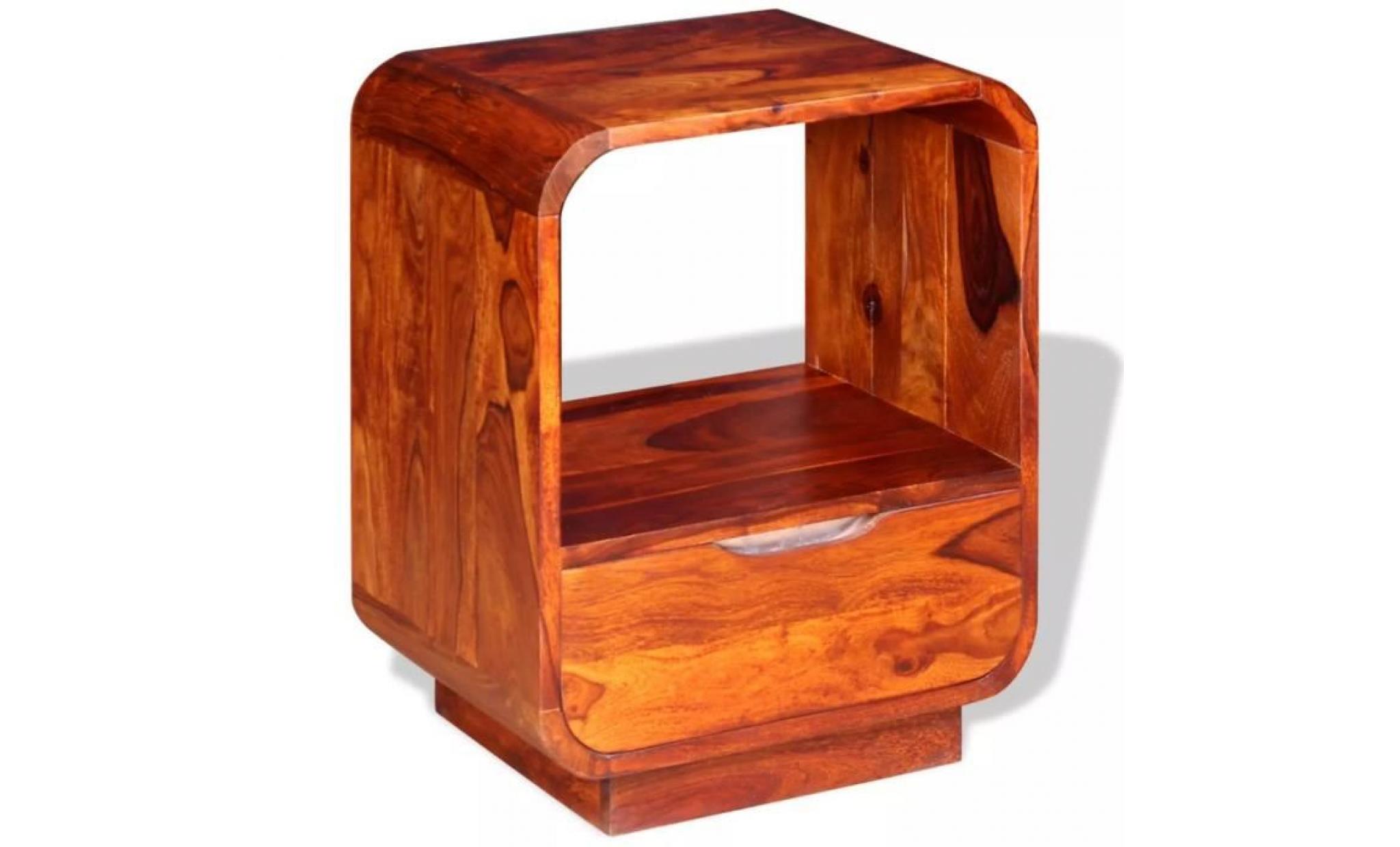 table de chevet table de nuit meuble de chevet armoire de chevet avec tiroir bois de sesham 40 x 30 x 50 cm pas cher